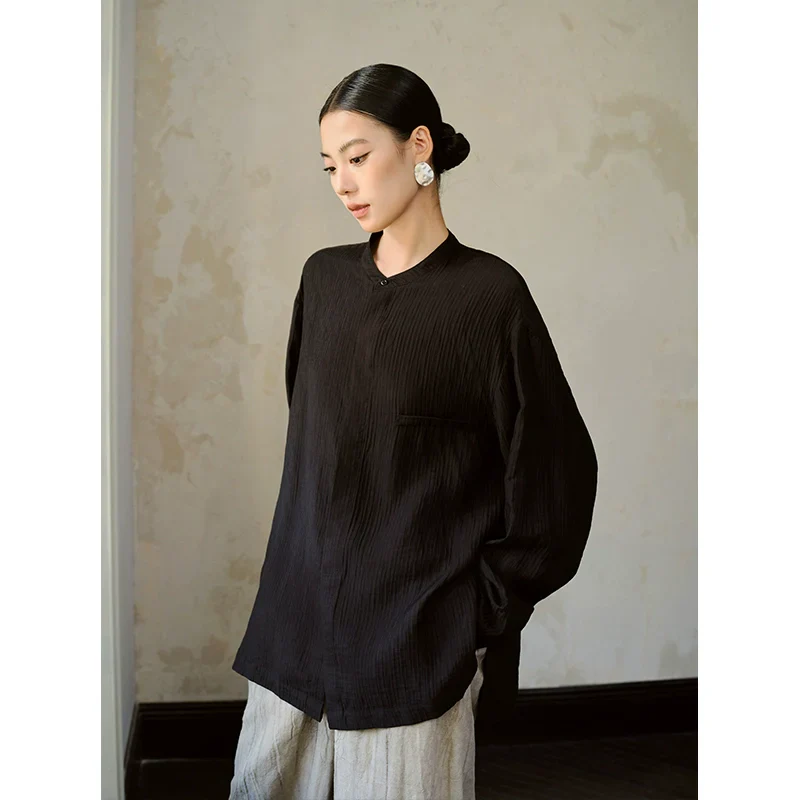 Minimalist Textured Collared Shirt - Image 5