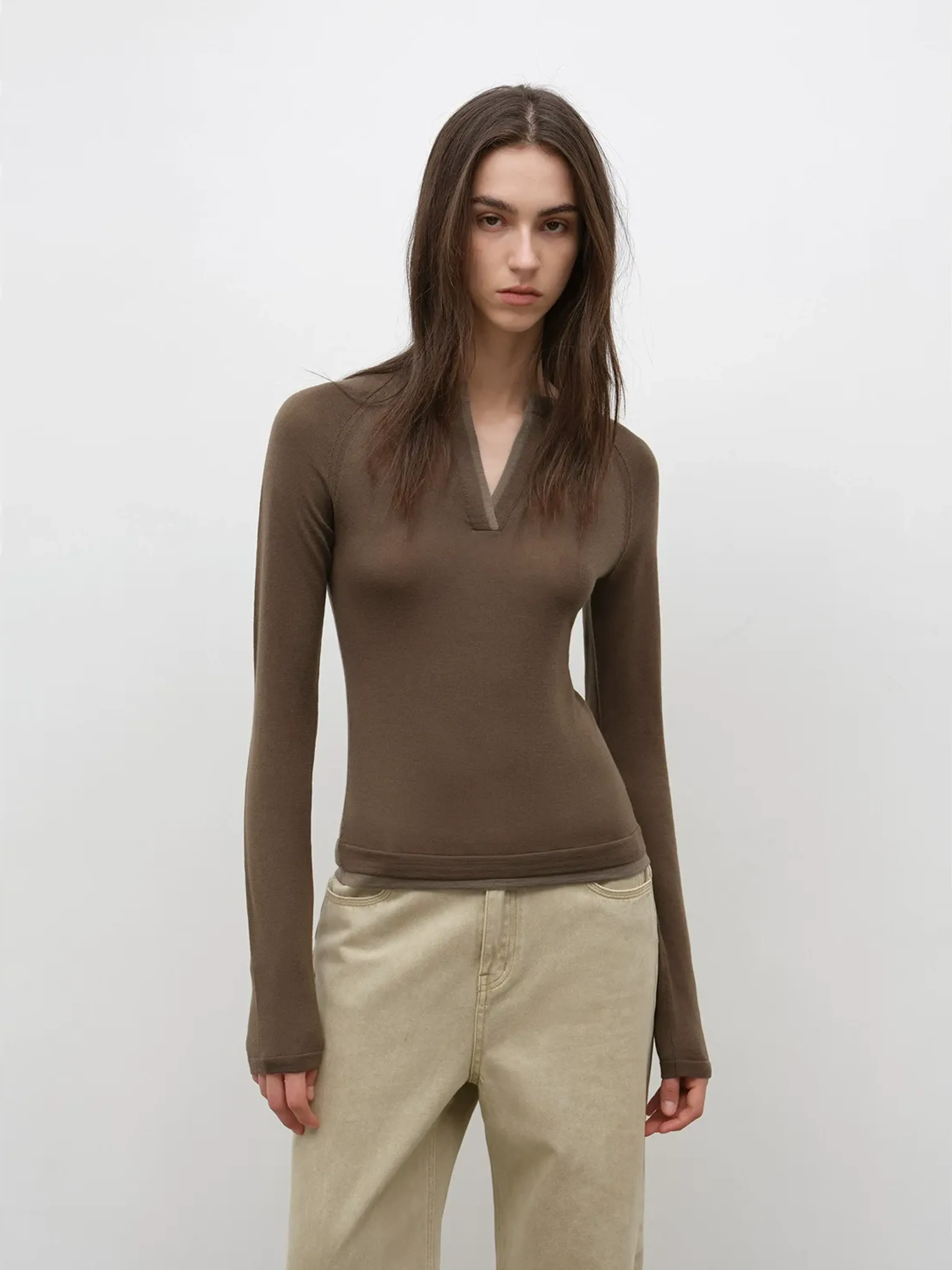 Minimalist Wool Knit Sweater - Image 10