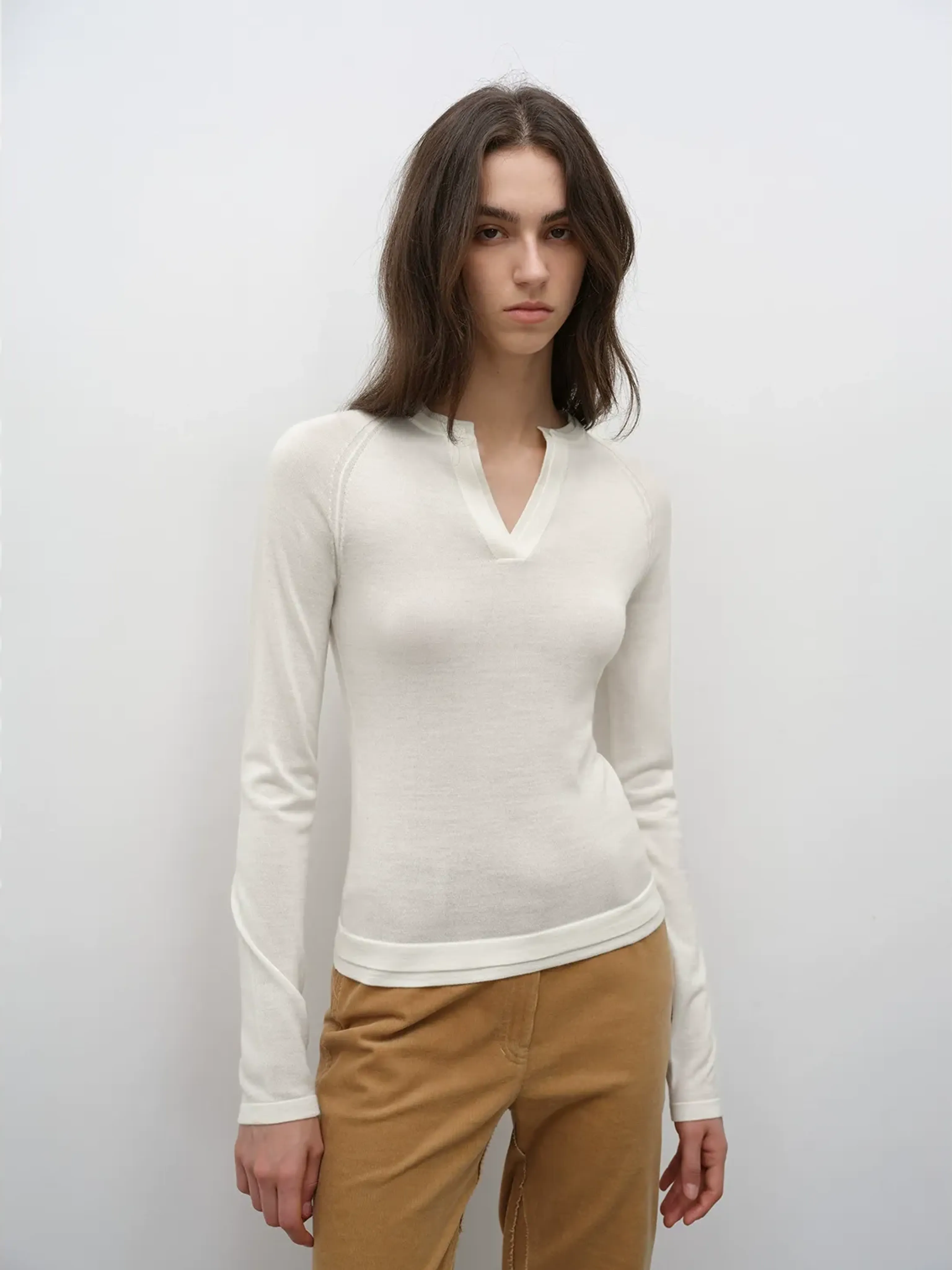 Minimalist Wool Knit Sweater - Image 11