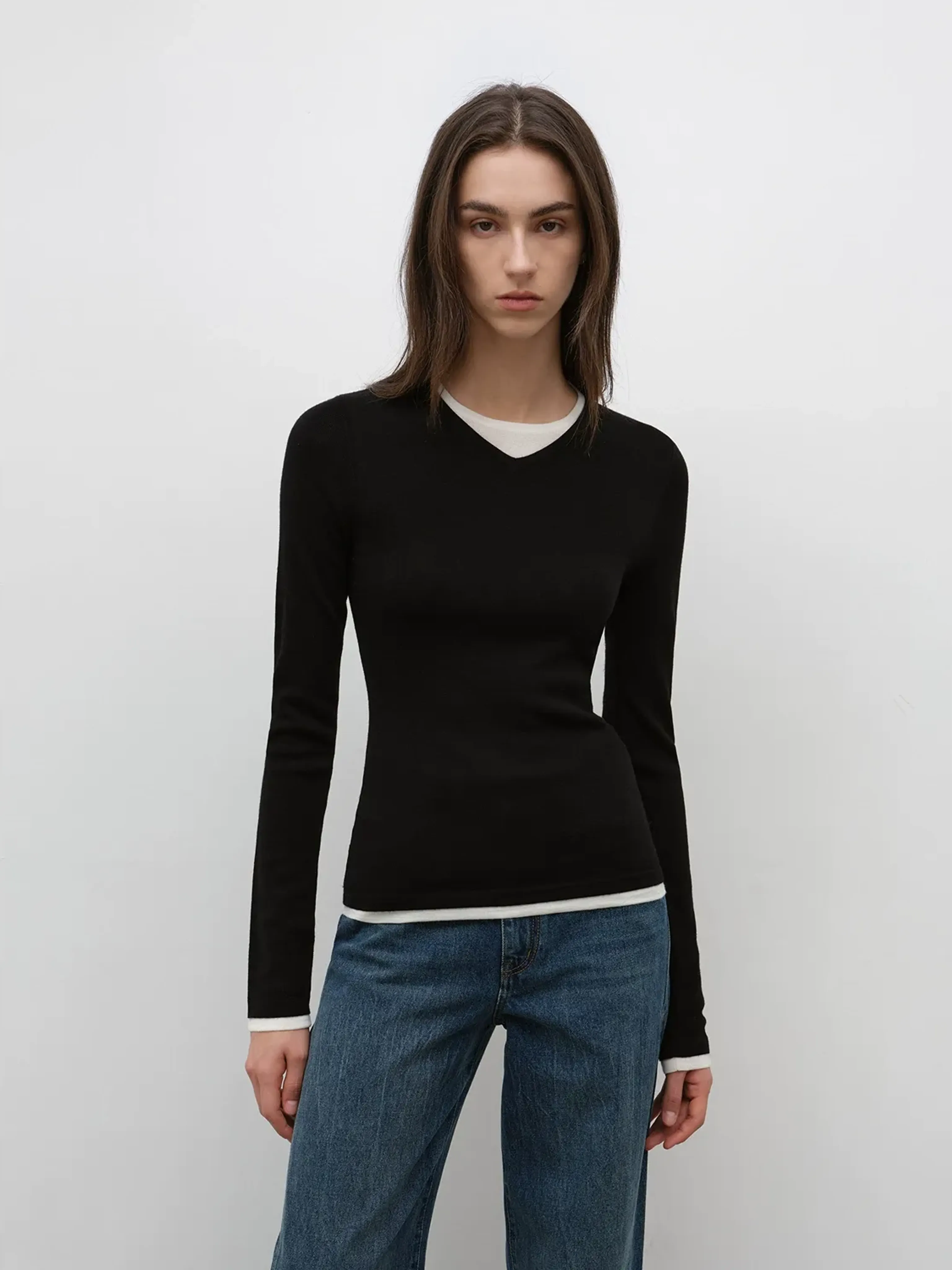Minimalist Wool Knit Sweater - Image 12
