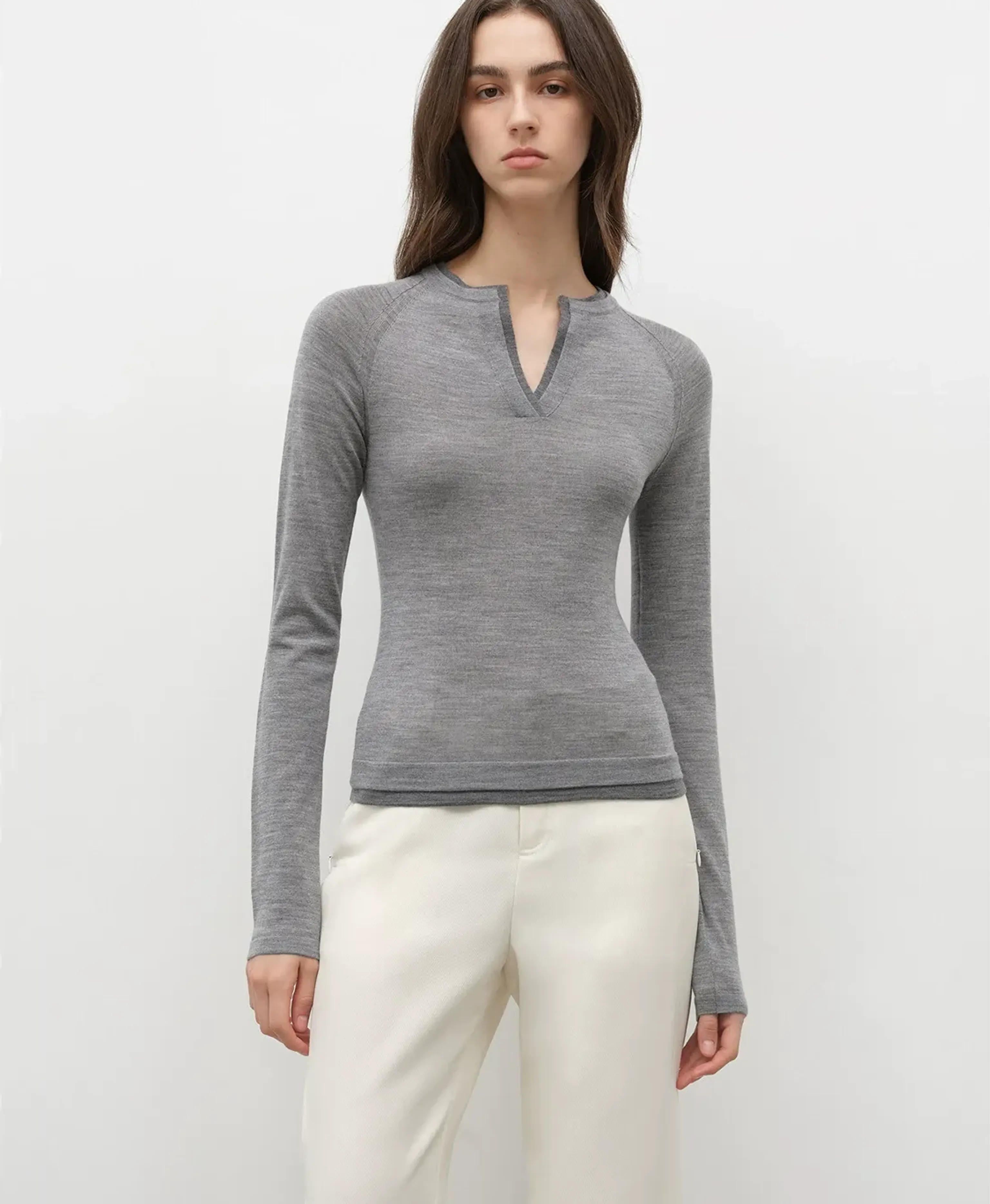 Minimalist Wool Knit Sweater - Image 20