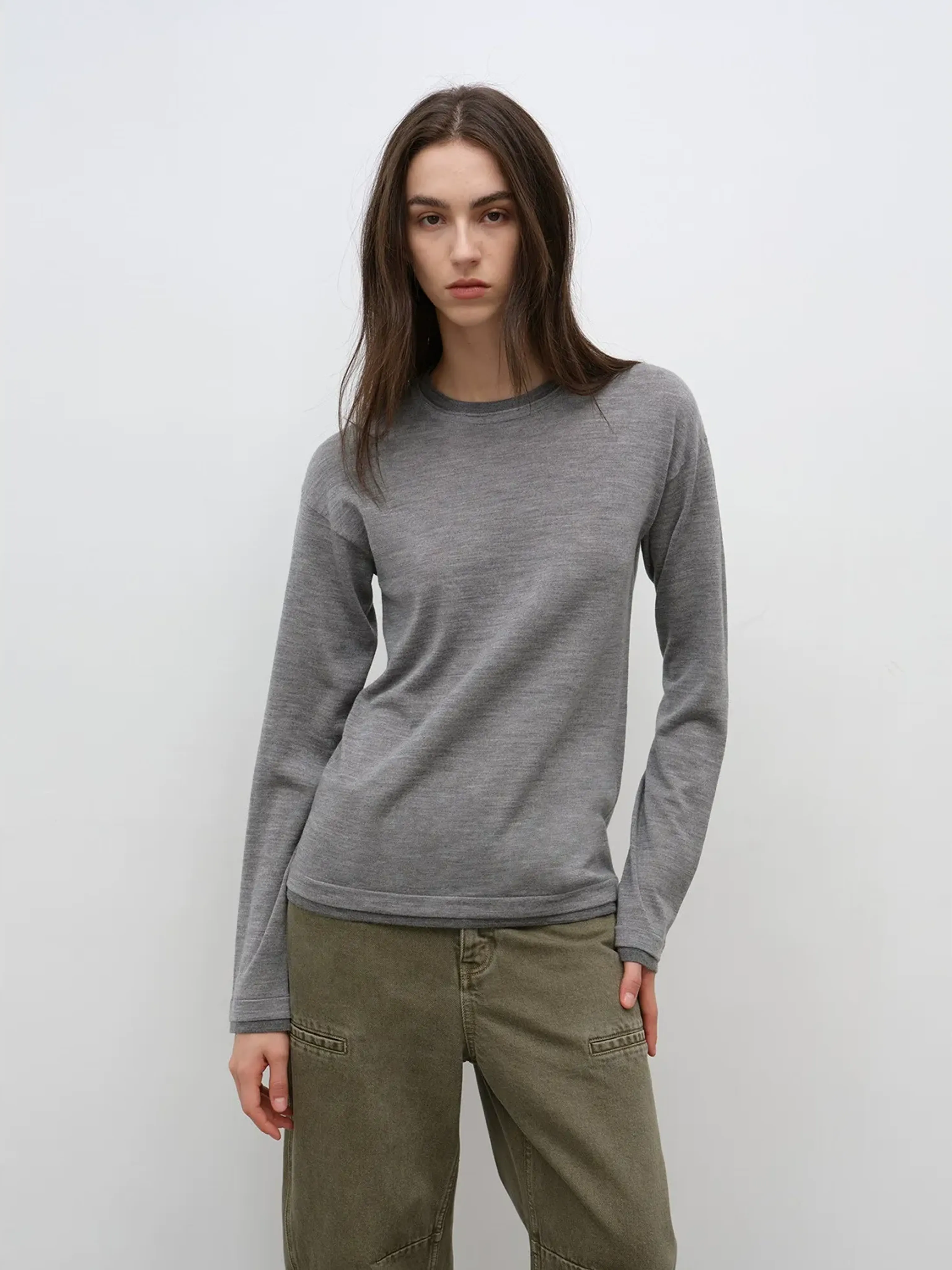 Minimalist Wool Knit Sweater - Image 7