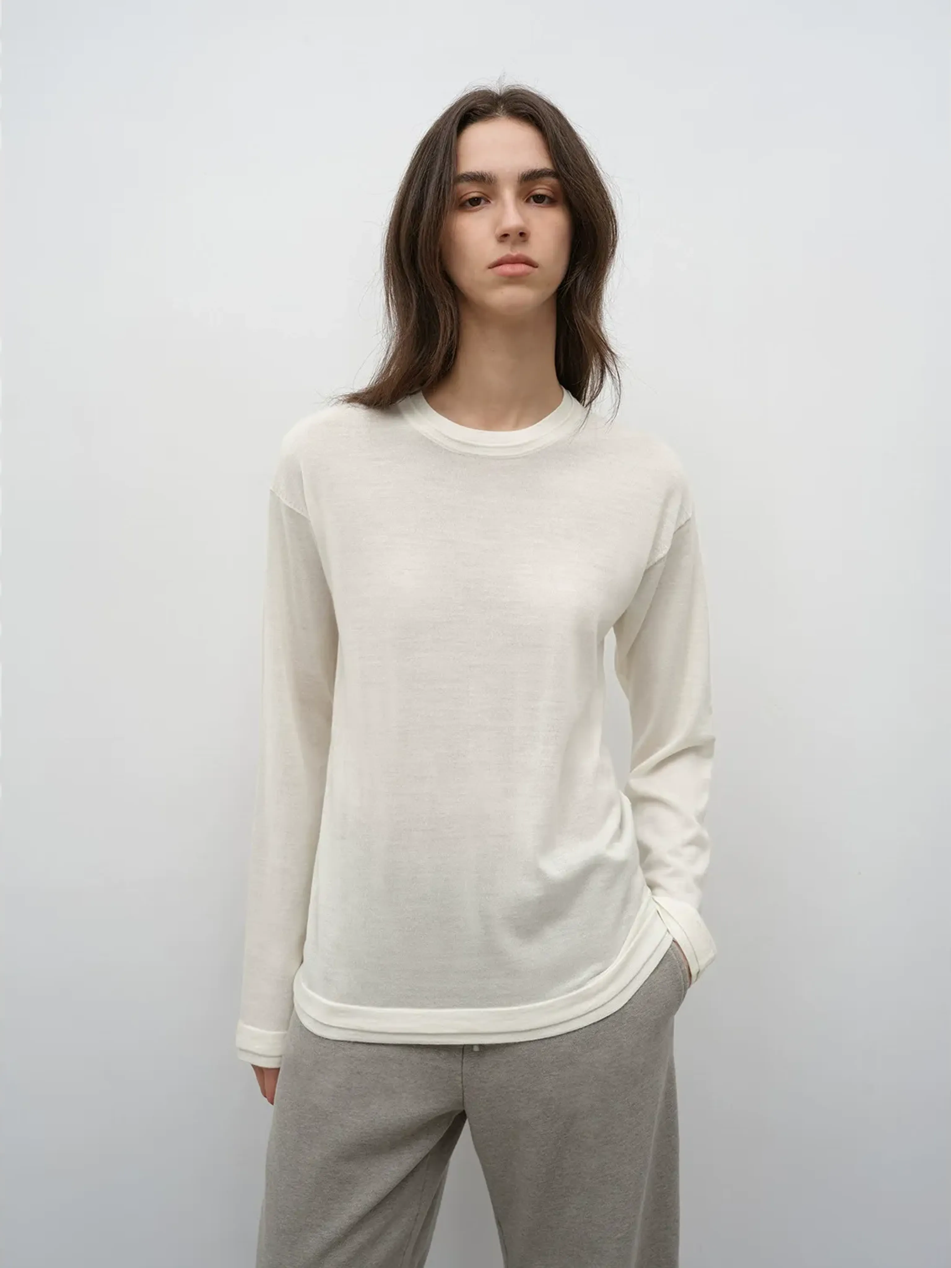 Minimalist Wool Knit Sweater - Image 8