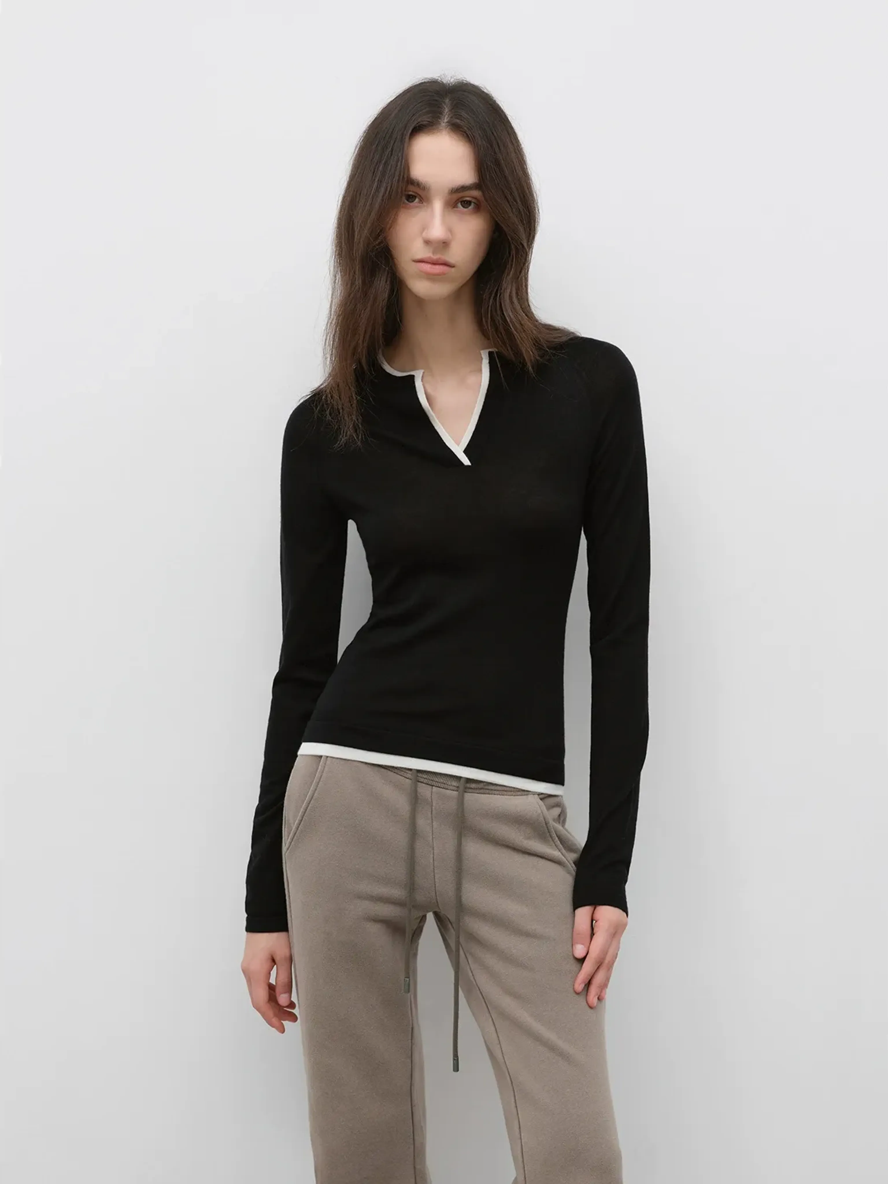 Minimalist Wool Knit Sweater - Image 9