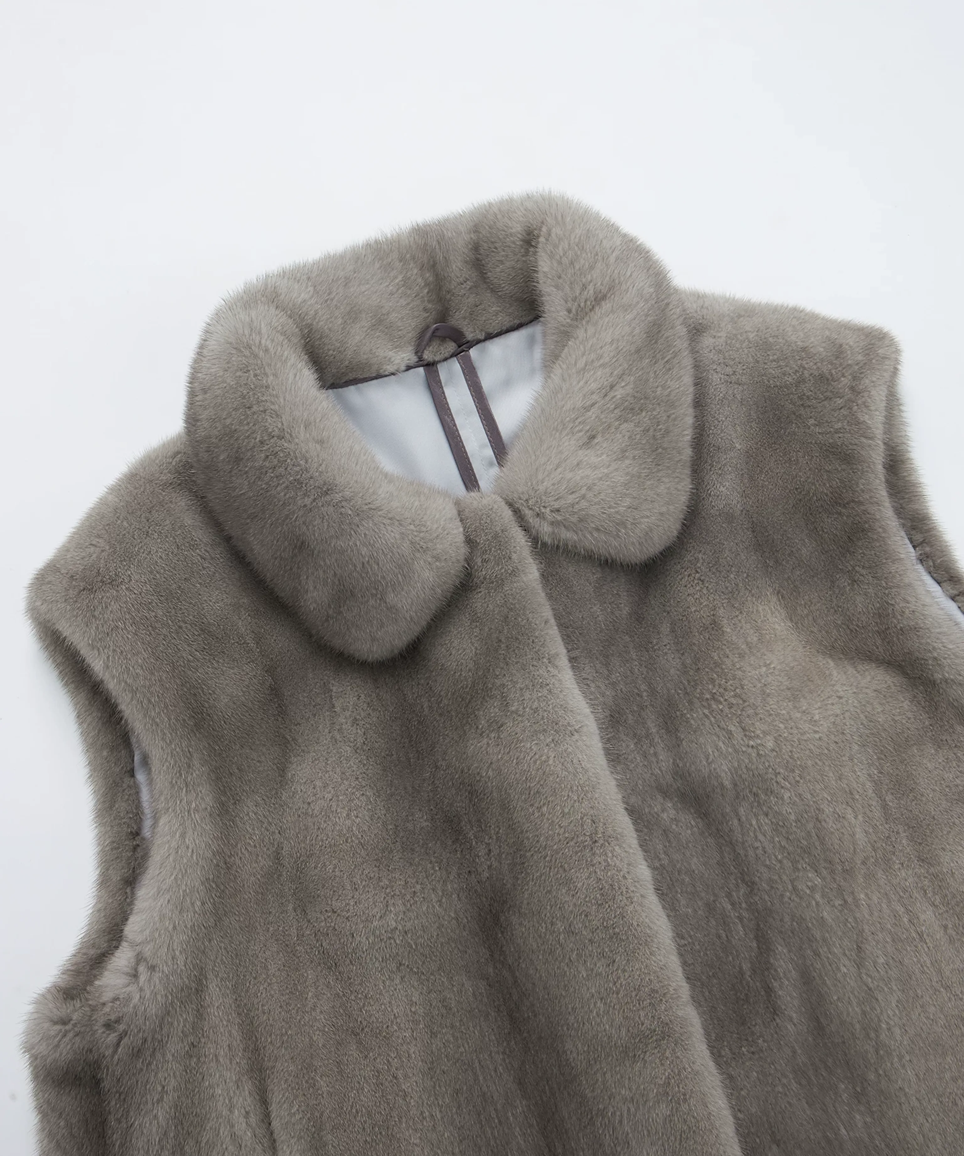 Mink Peter Pan Collar Vest - Image 6