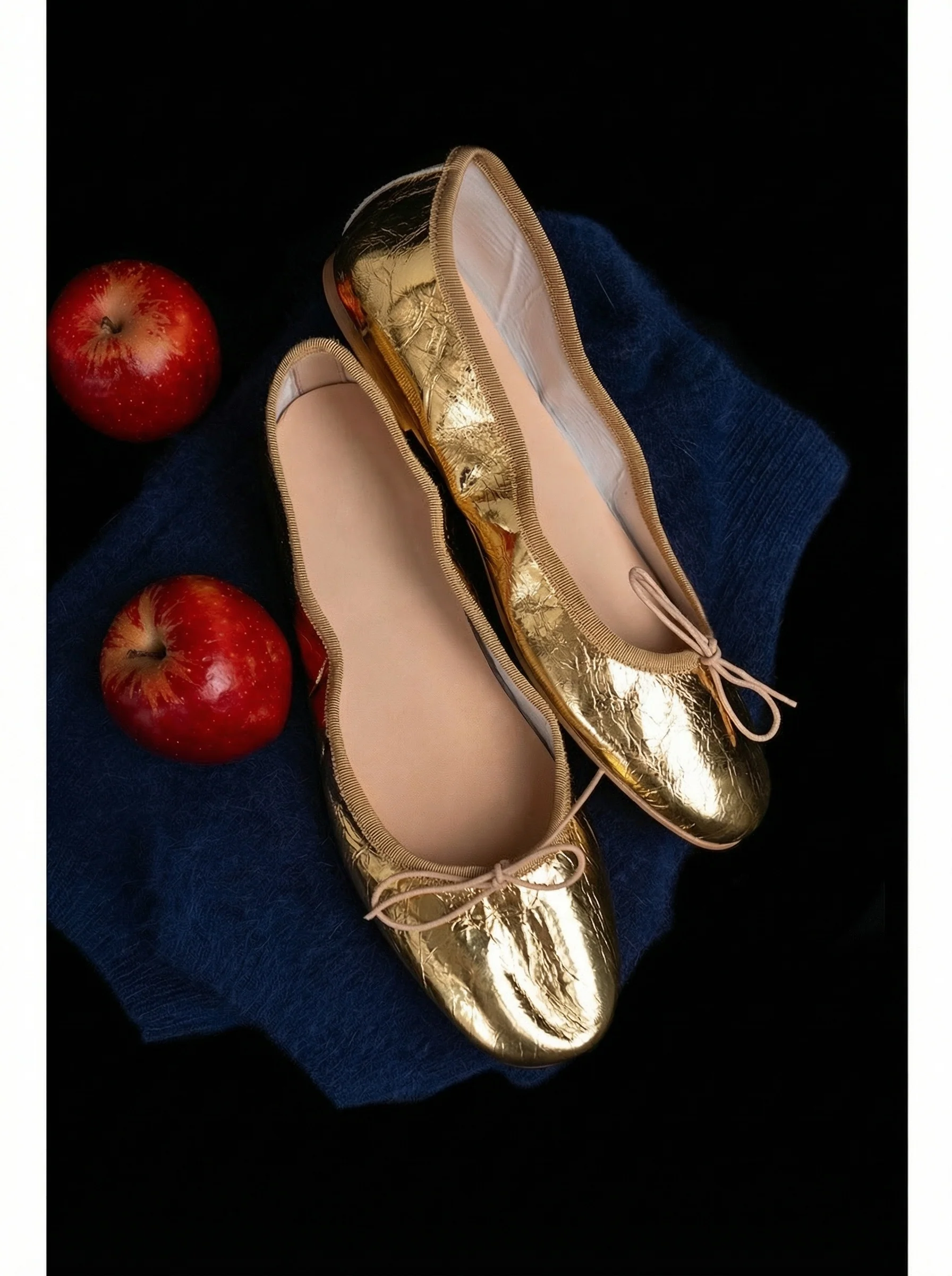 Mirage Cracked Cowhide Ballet Flats