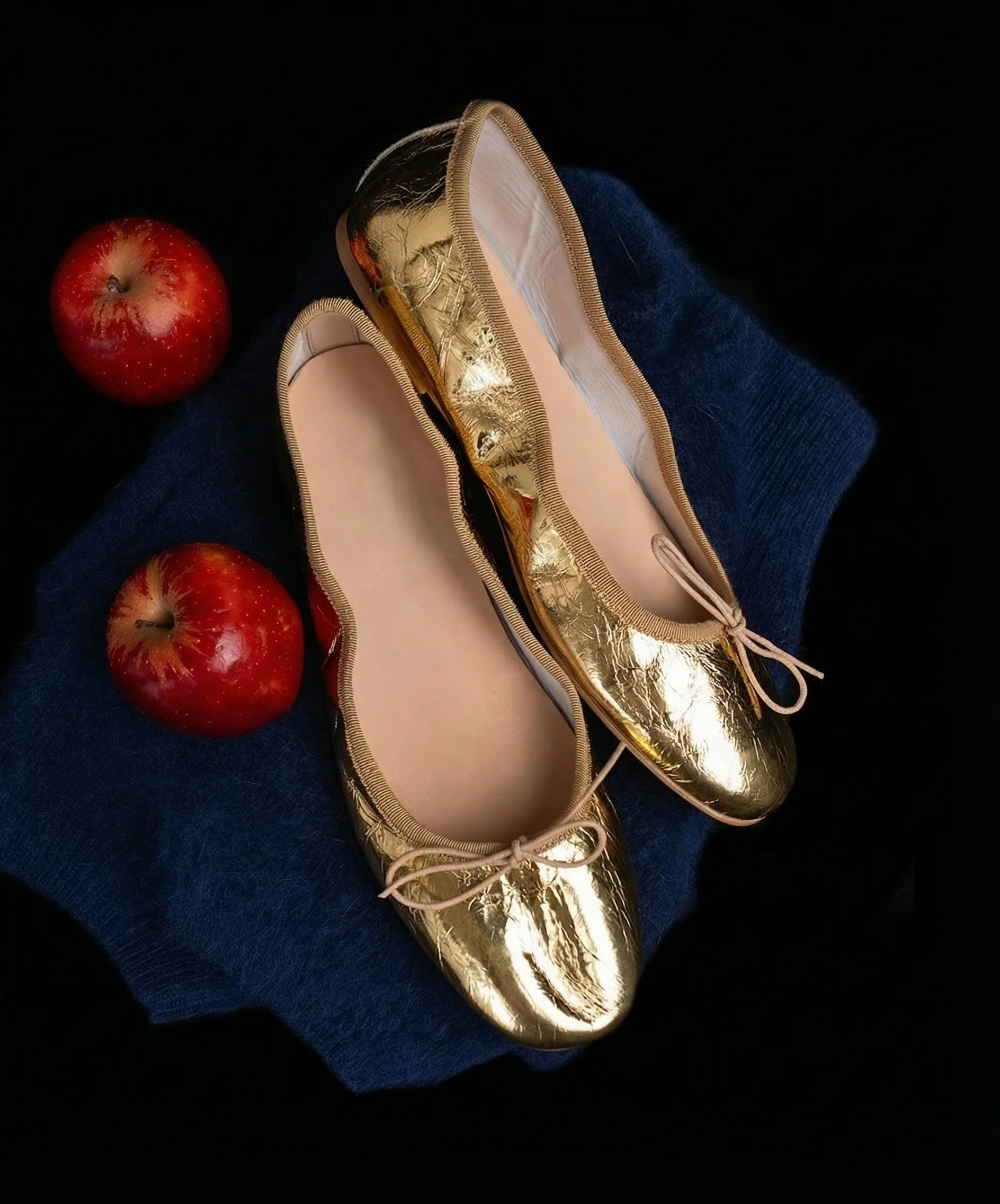 Mirage Cracked Cowhide Ballet Flats - Image 4