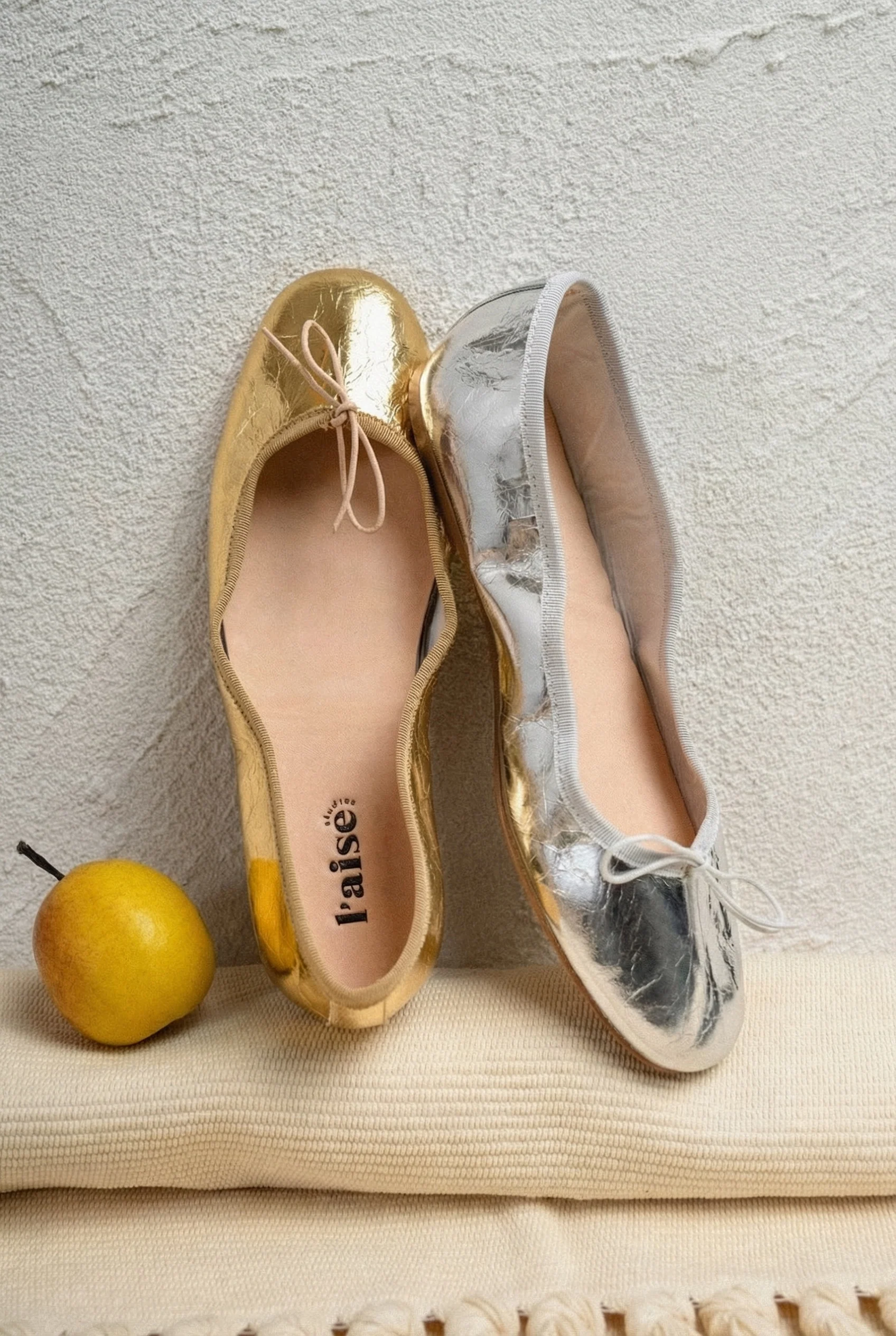 Mirage Cracked Cowhide Ballet Flats - Image 6