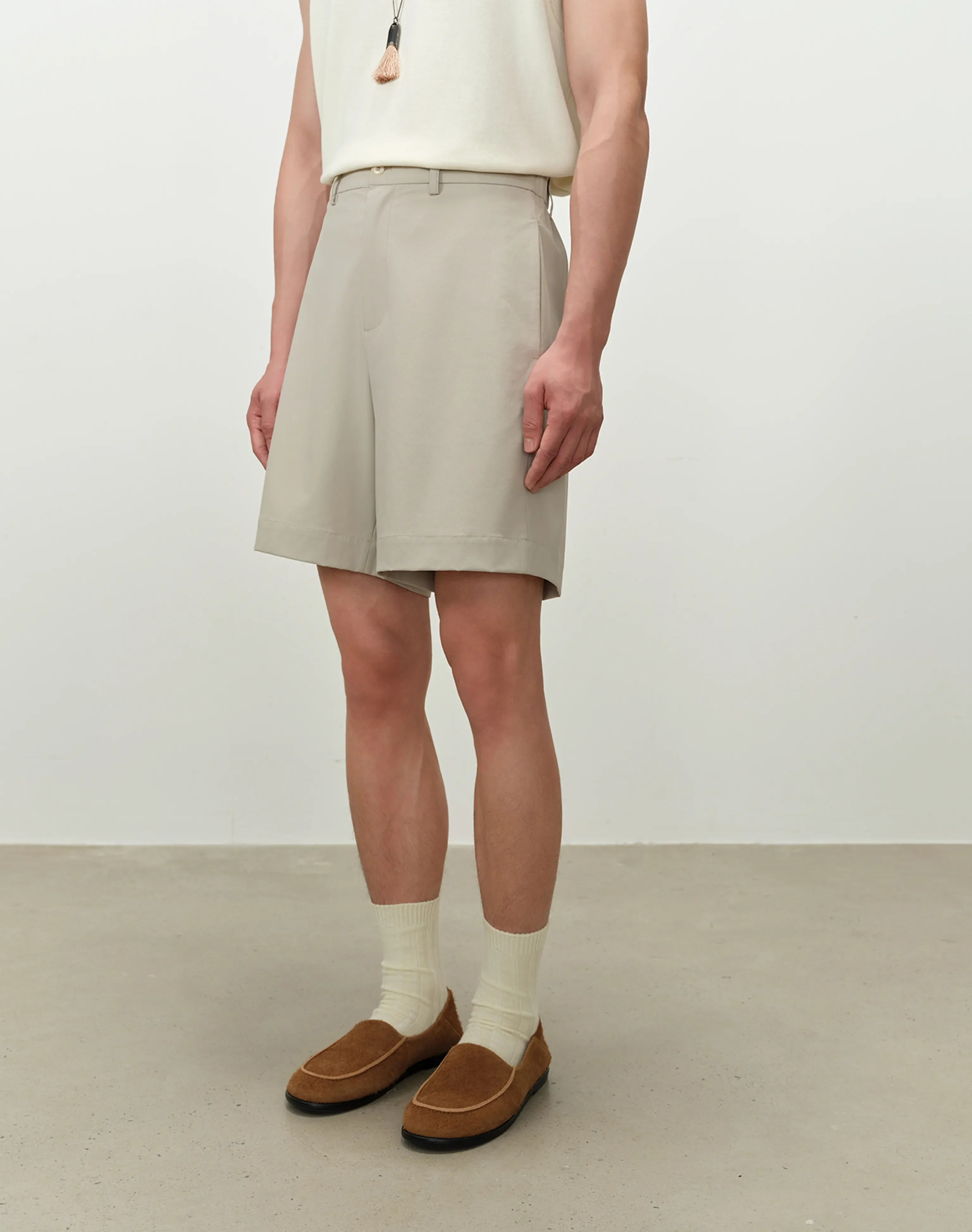 Mist Grey Tailored Shorts - Image 4