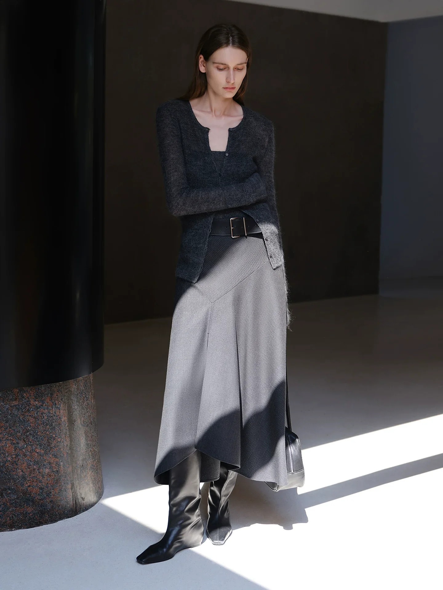 Mist Mohair Cardigan & 2-Way Wrap Set - Image 2