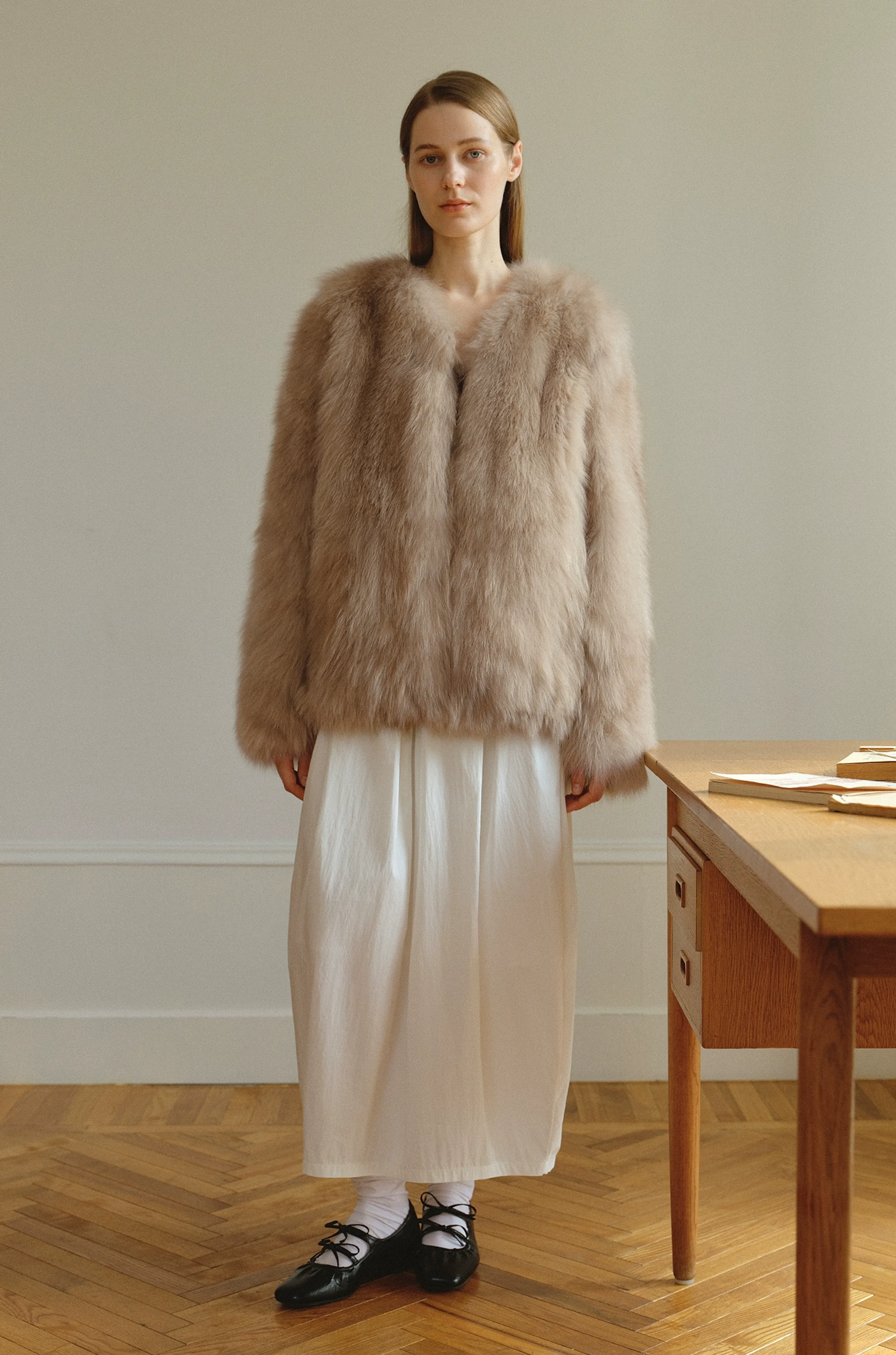 Misty Morning Fox Fur Jacket - Image 2