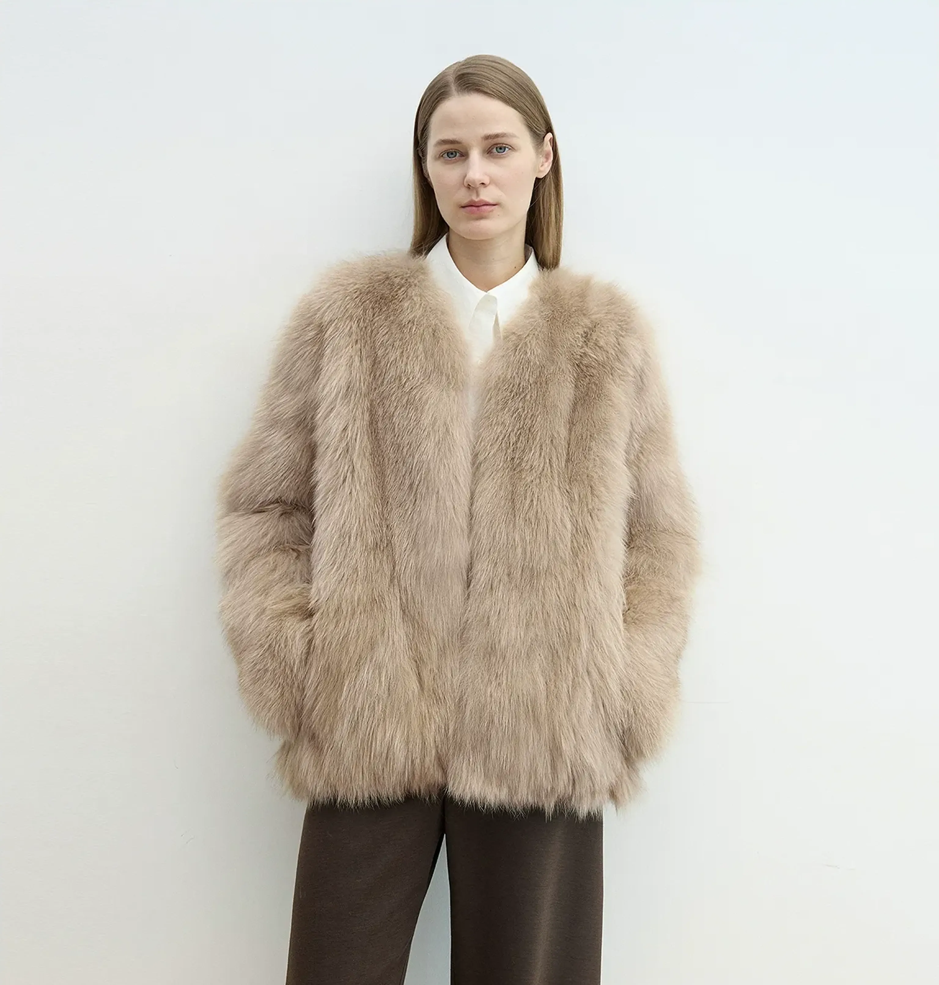 Misty Morning Fox Fur Jacket - Image 3