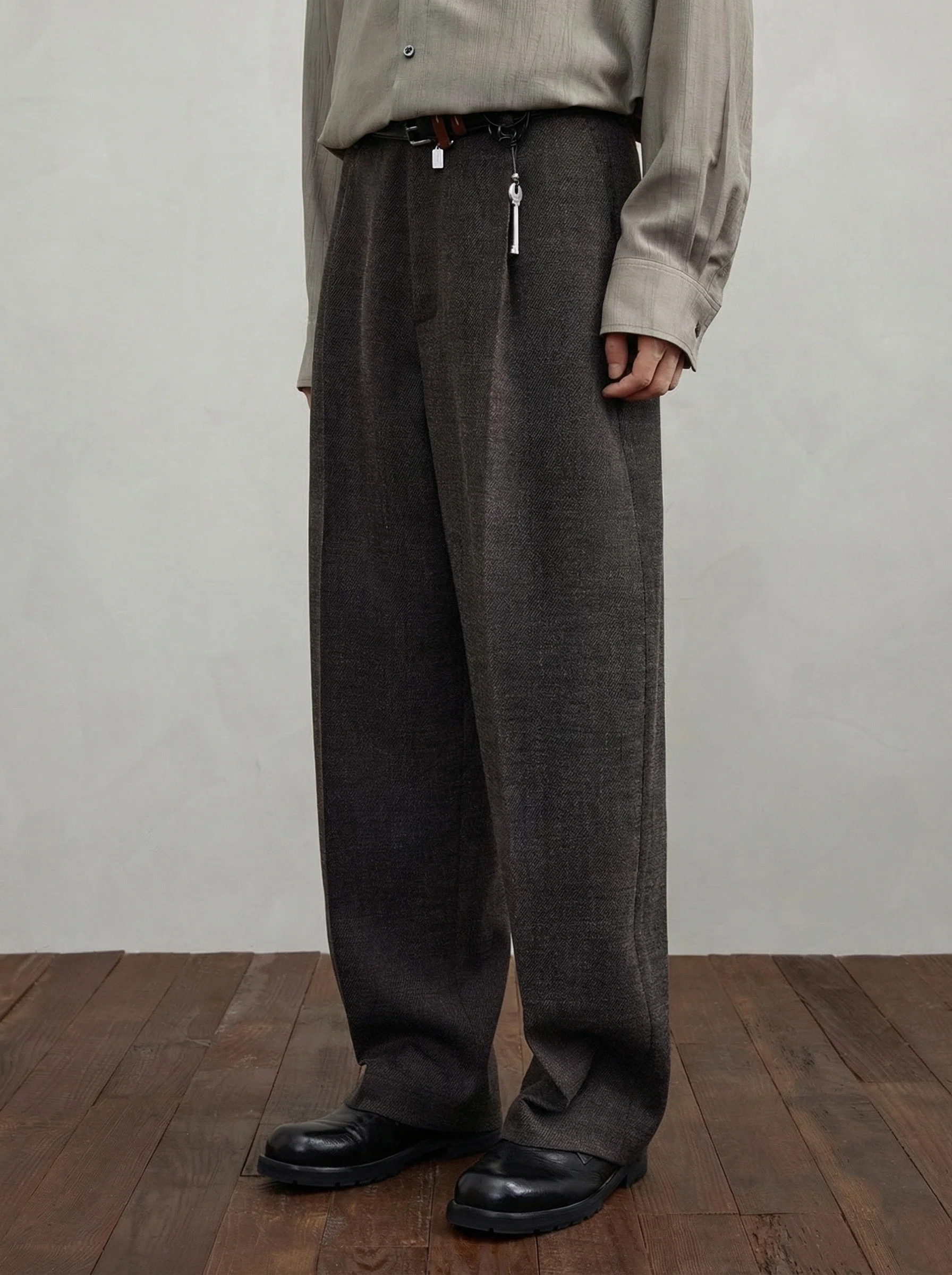 Misty Twill Pleated Trousers