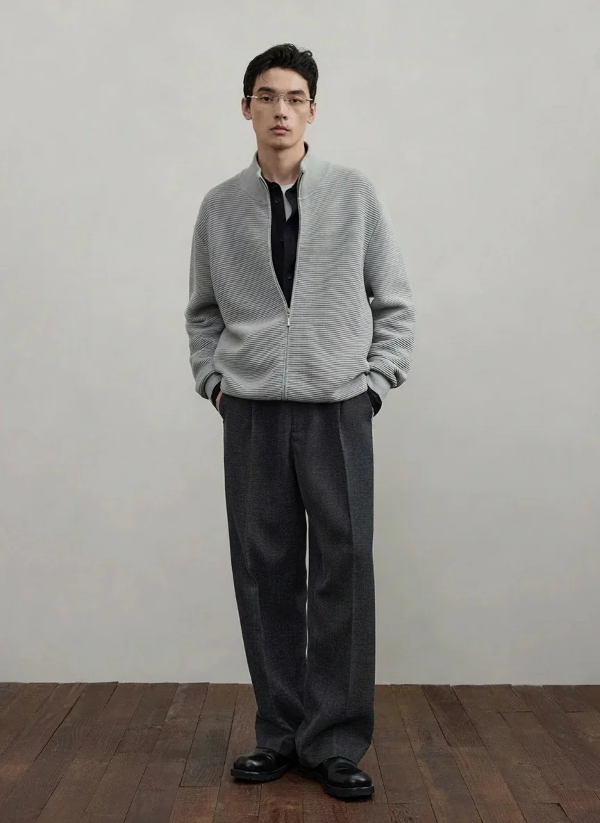 Misty Twill Pleated Trousers - Image 4