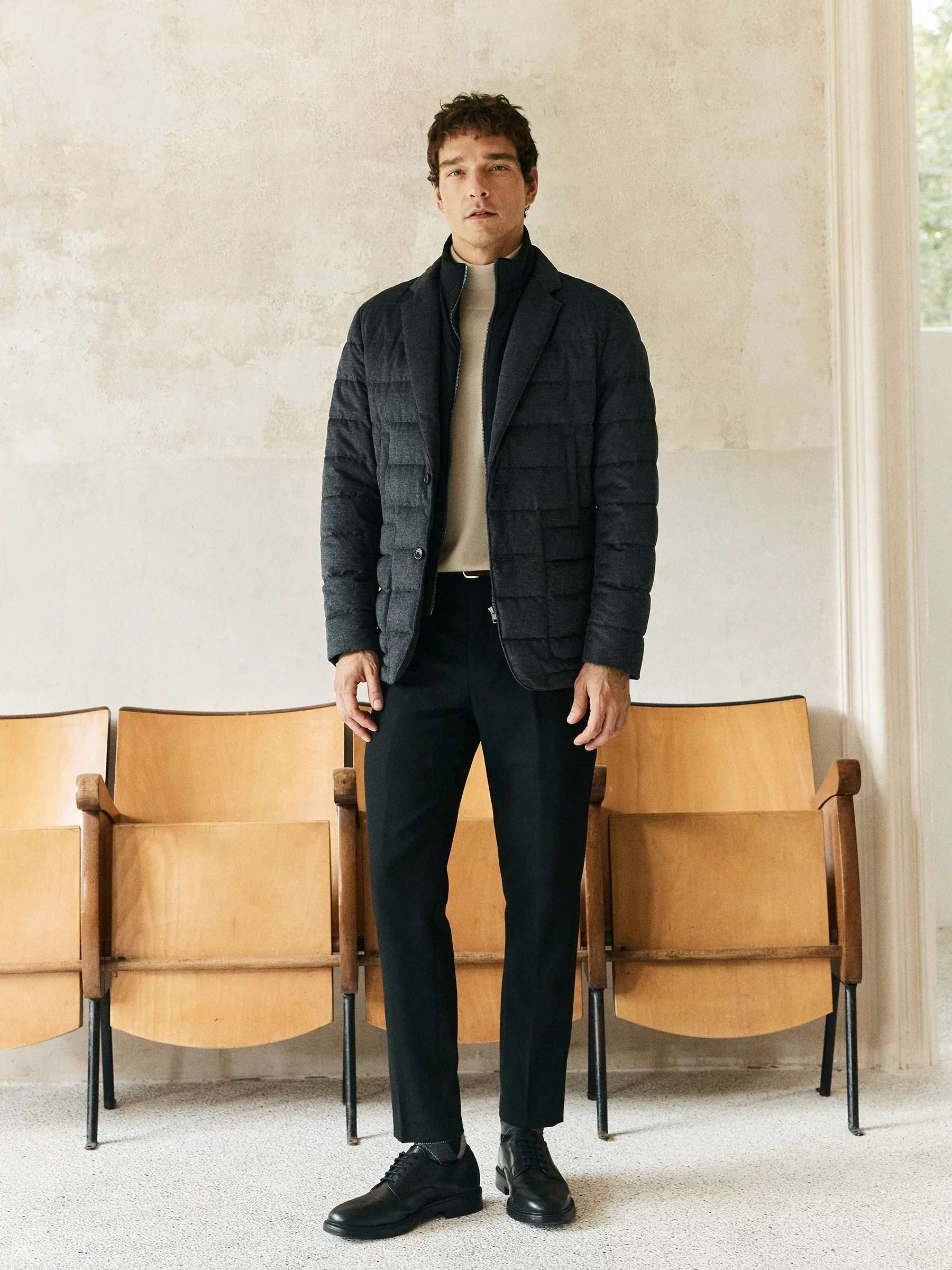 Modal Wool Down Blazer Jacket - Image 3
