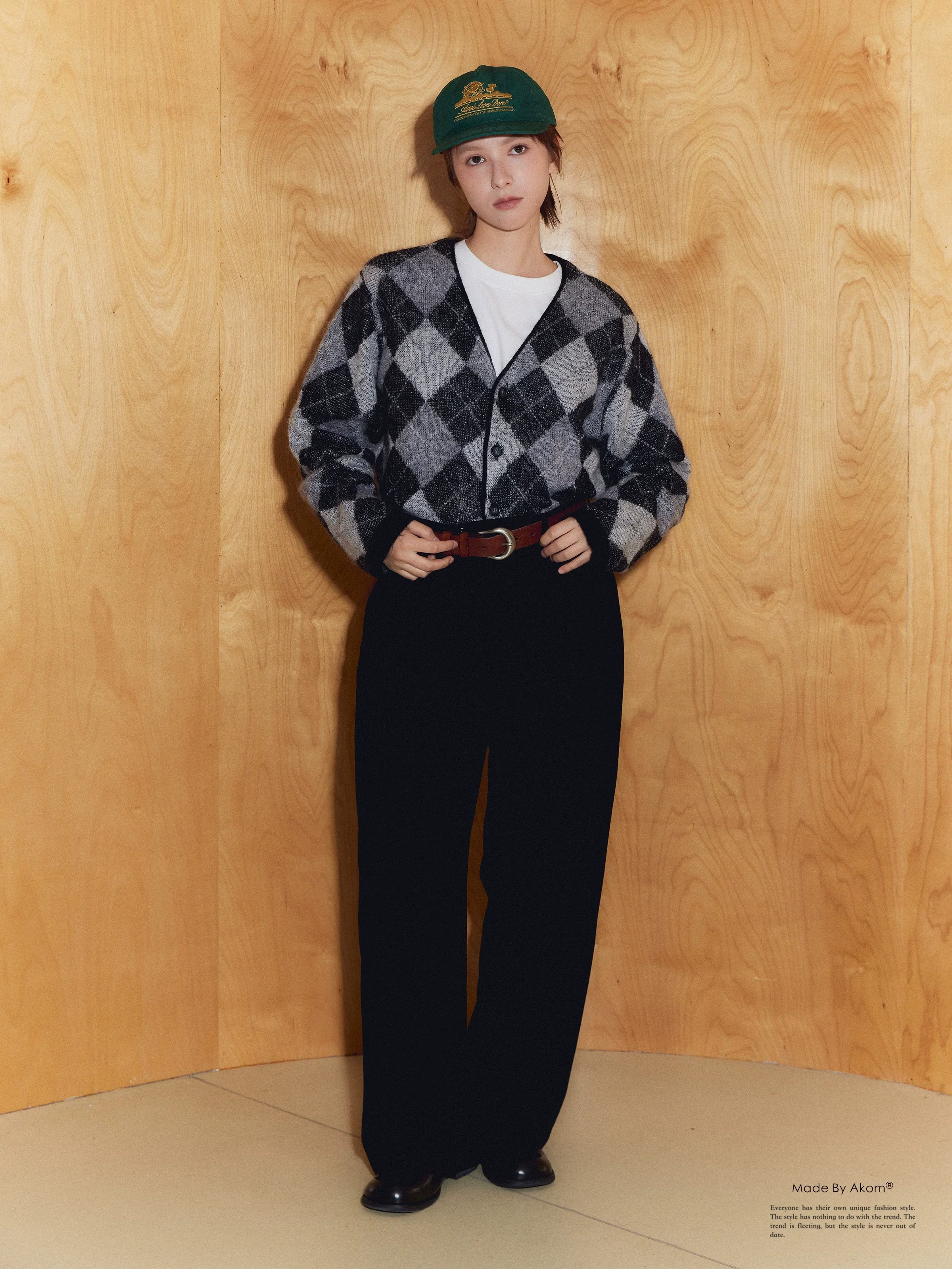 Mohair Wool Diamond Cardigan - Image 2