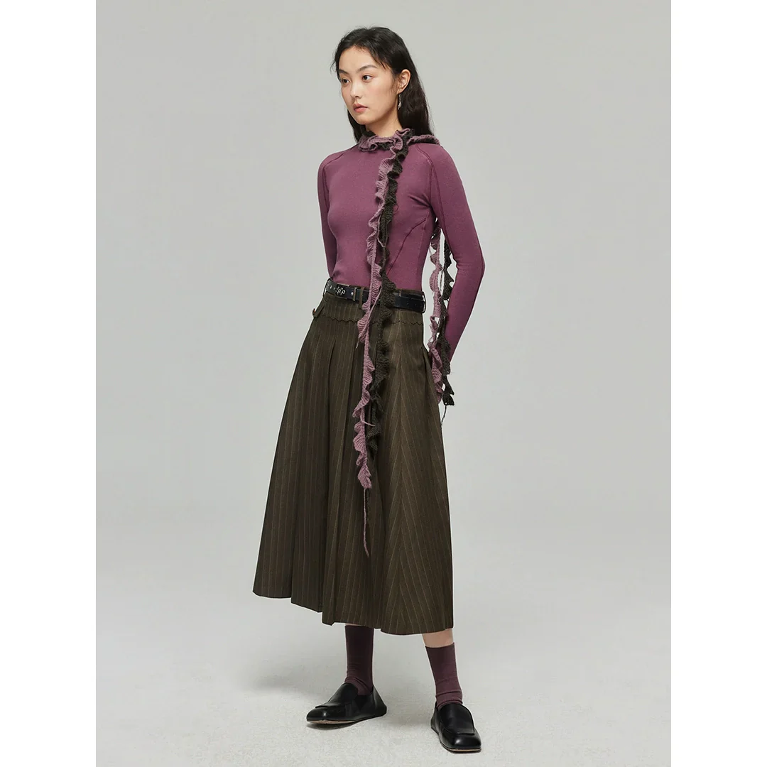 Mohair Wool Spiral Knit Scarf - Image 4