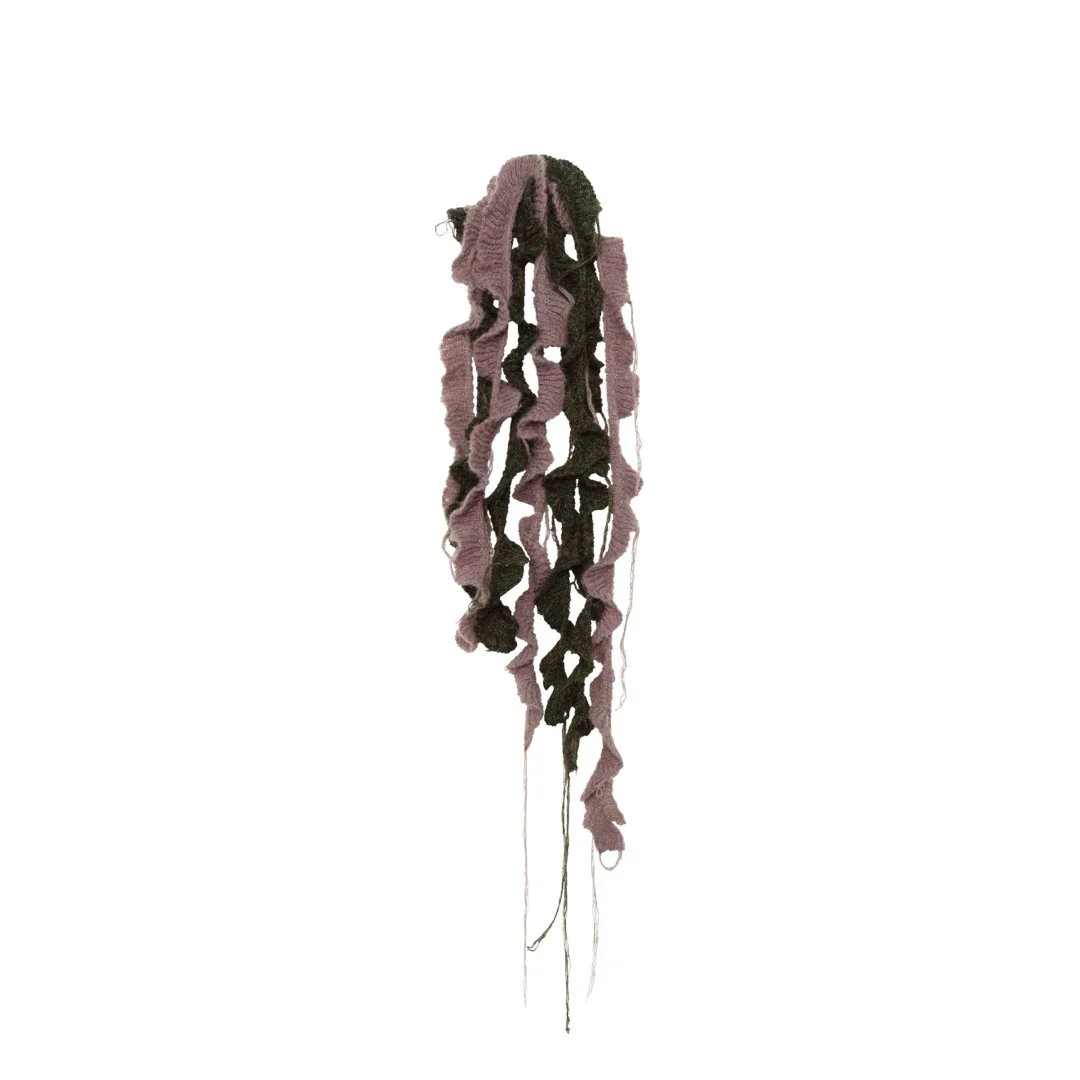 Mohair Wool Spiral Knit Scarf - Image 7