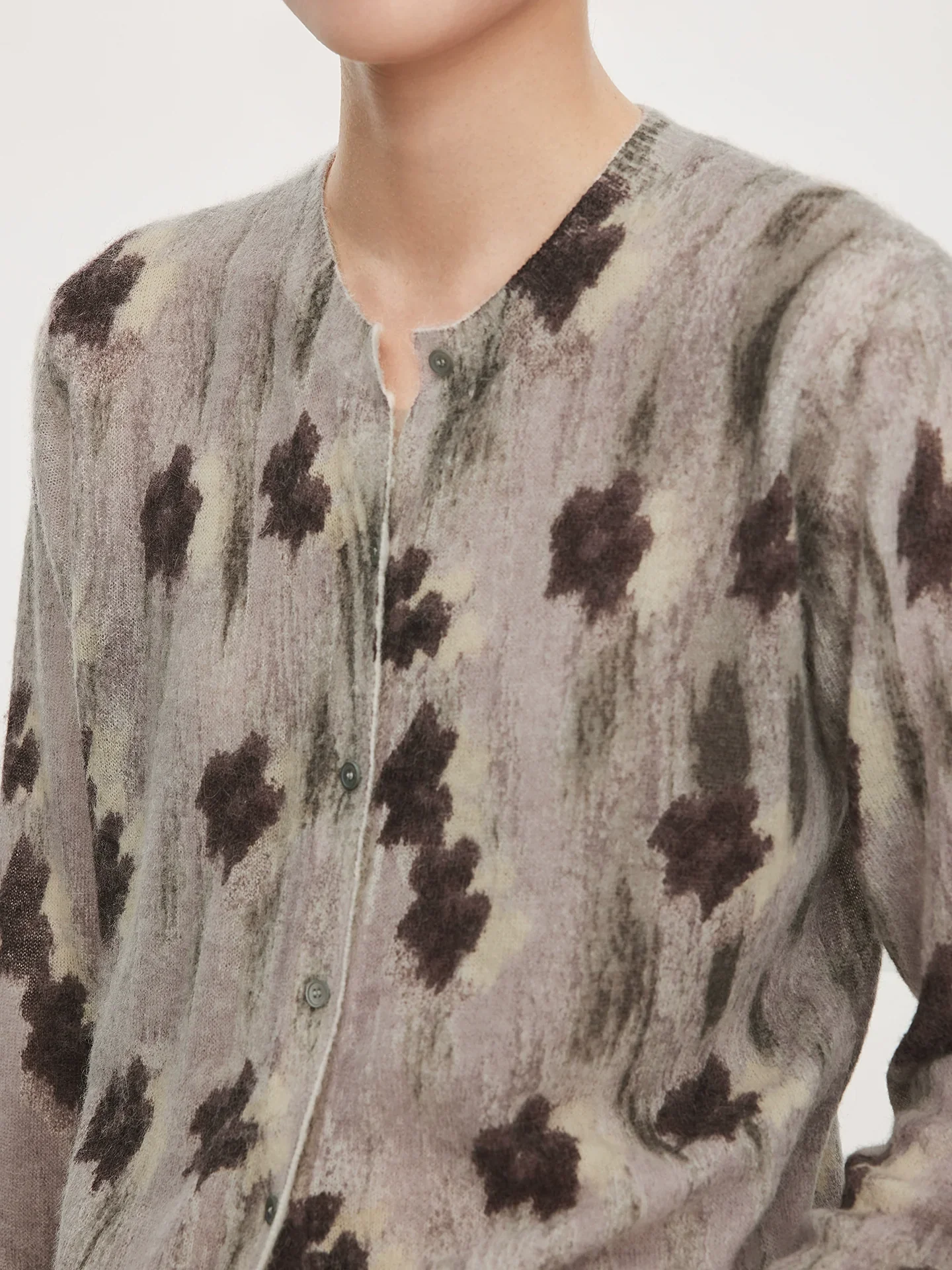 Monet Shadow Alpaca Wool Cardigan - Image 5