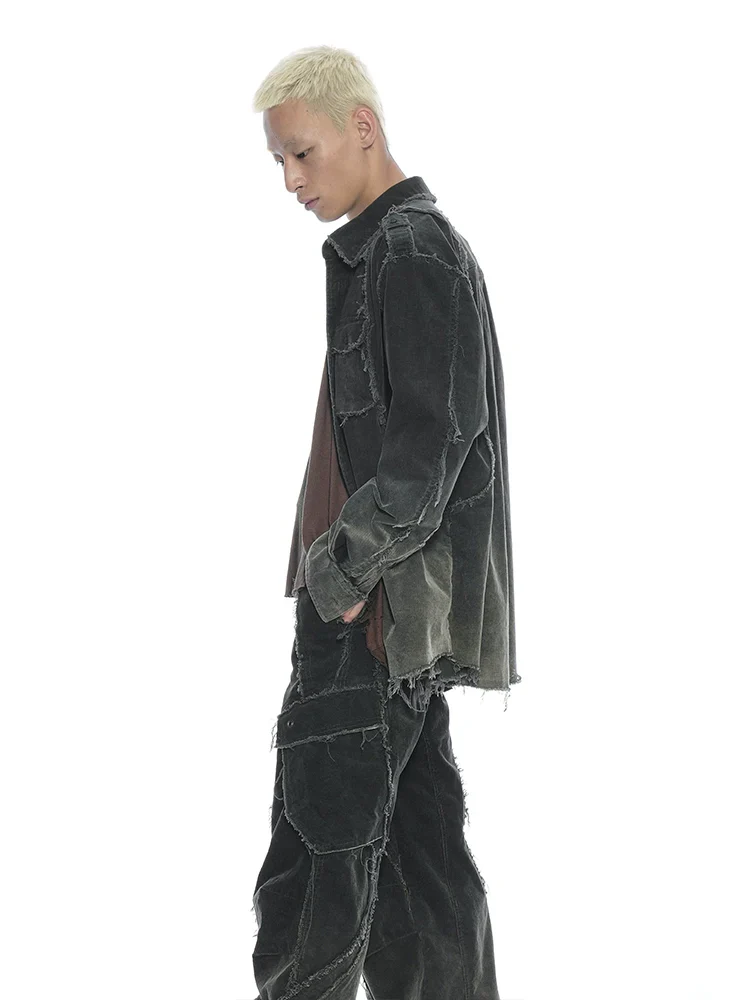 Moss Distressed Corduroy Overshirt - Image 2