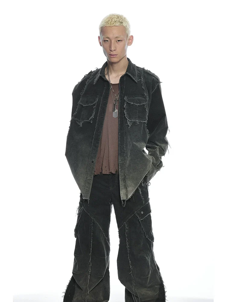 Moss Distressed Corduroy Overshirt - Image 4