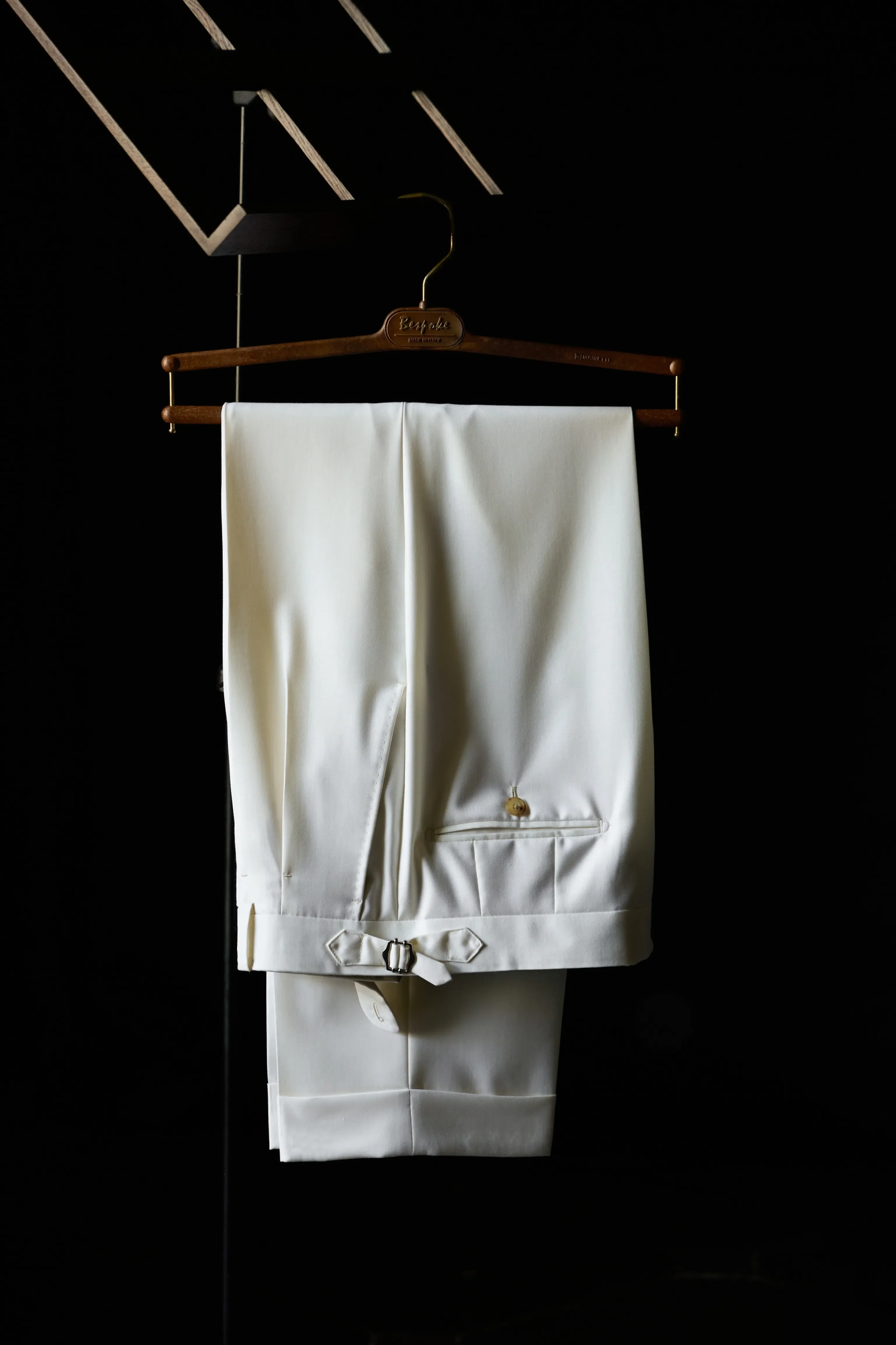 Mousse White Merino High-Rise Double-Pleat Trousers - Image 2
