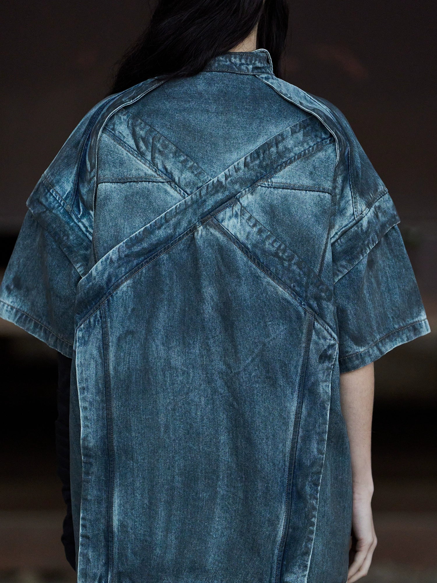Mud-Dyed Distressed Denim Shirt - Image 2