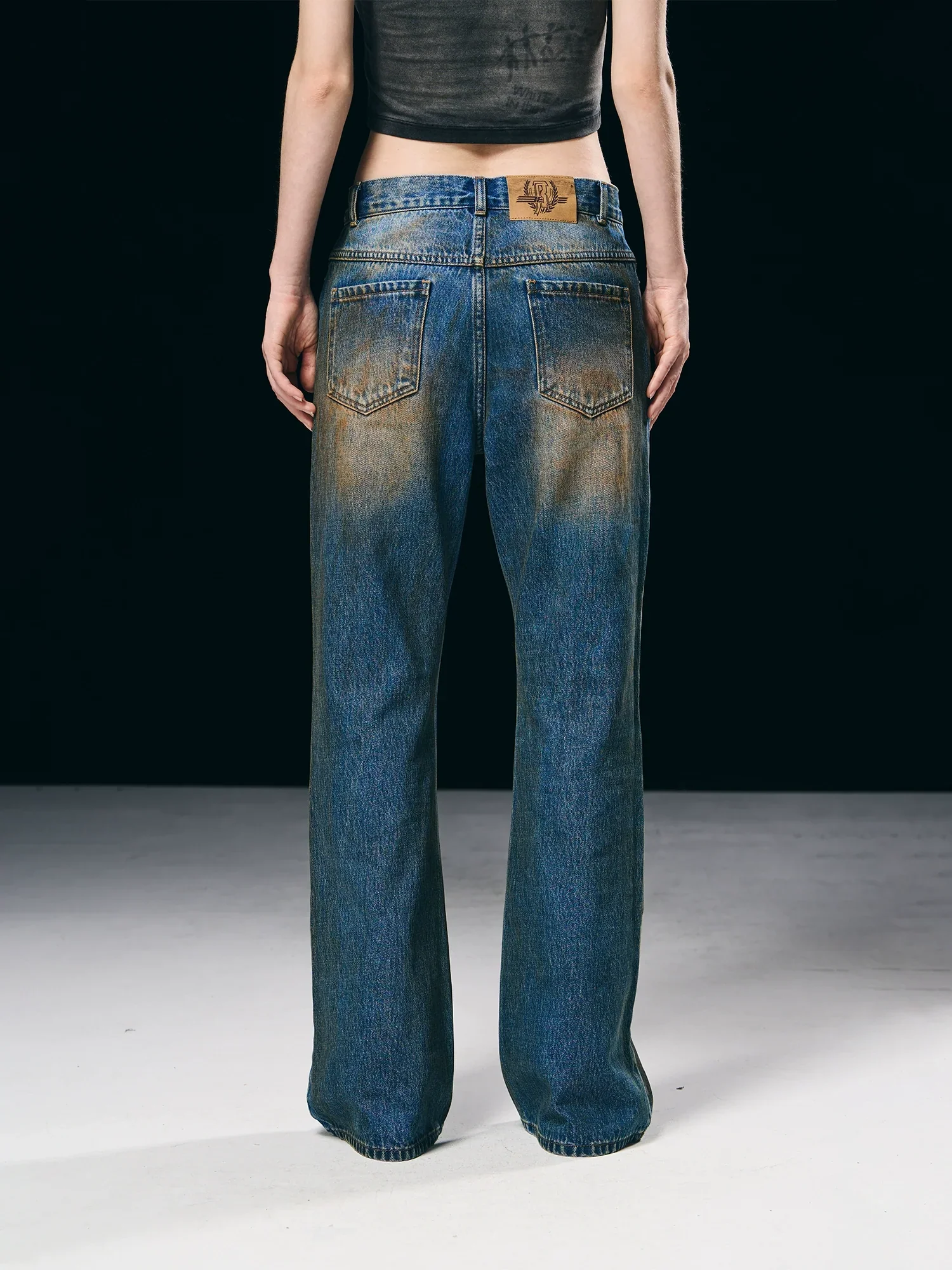 Mud-Dyed Flared Jeans - Image 3
