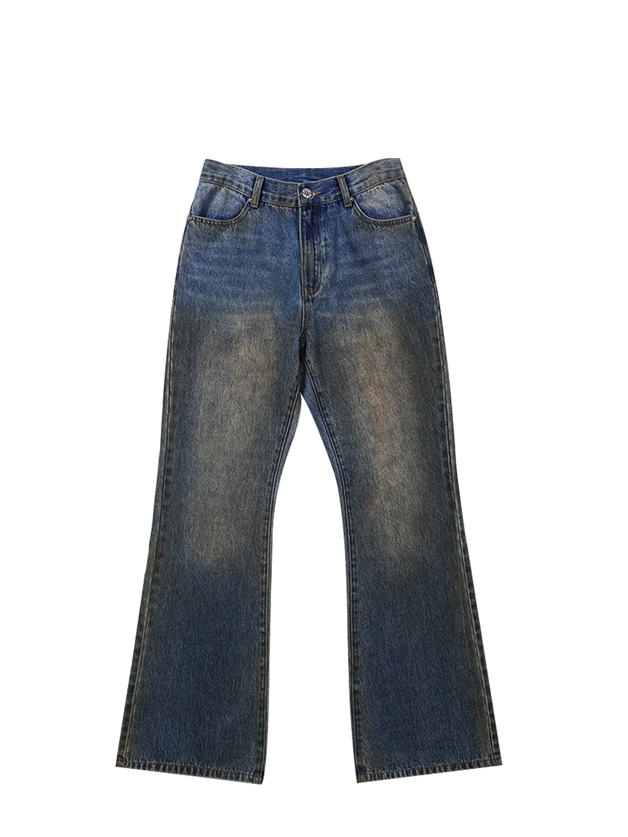 Mud-Dyed Flared Jeans - Image 4
