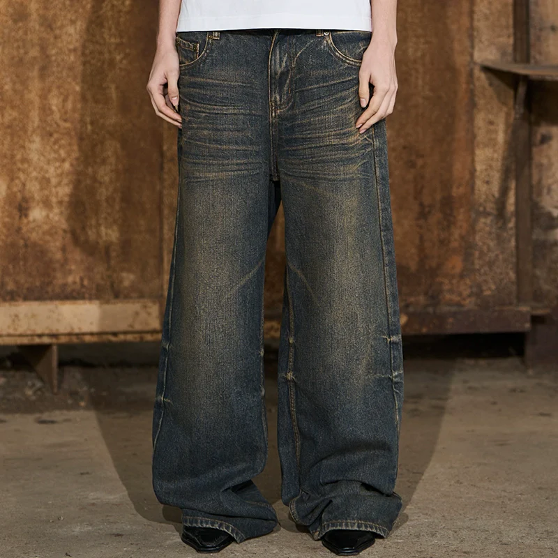Mud-Dyed Pleated Straight Jeans - Image 5