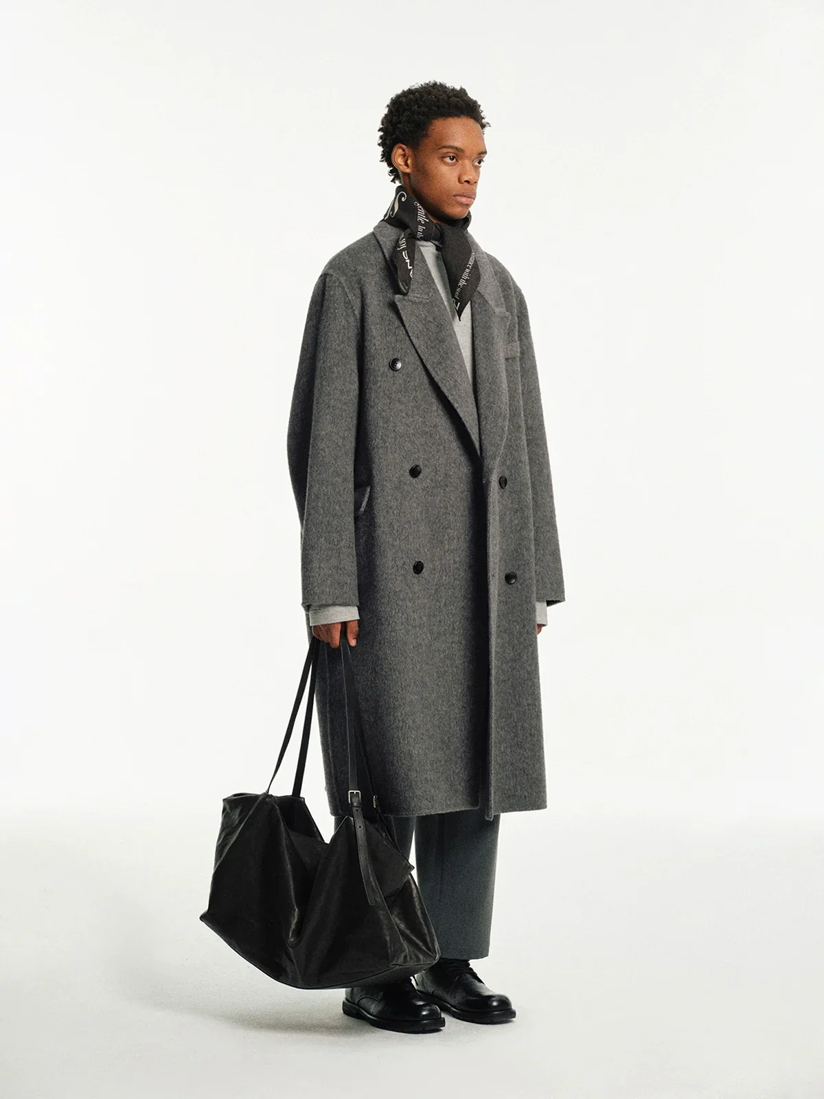 Mulberry Silk and Cashmere Double-Breasted Coat