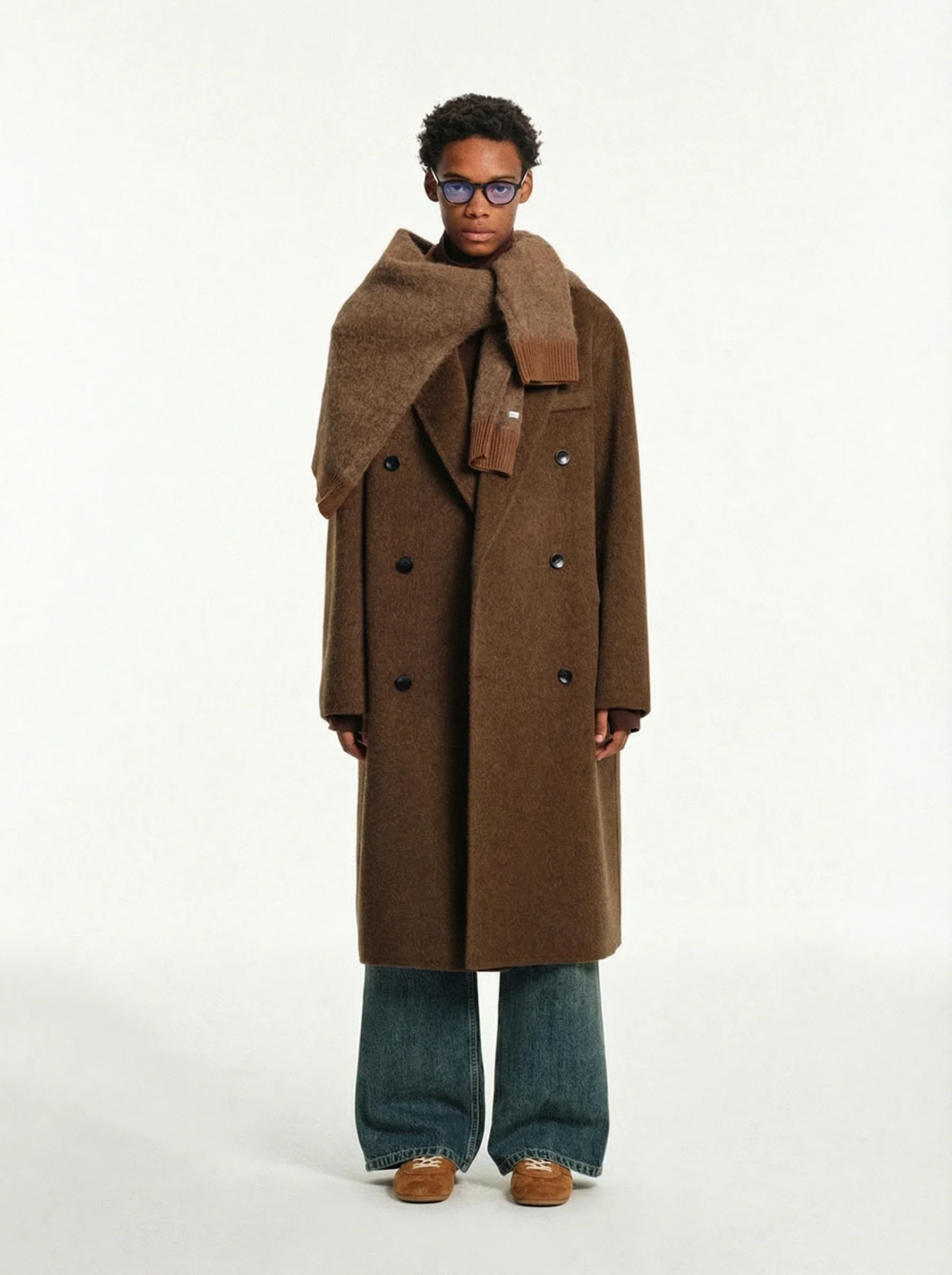 Mulberry Silk and Cashmere Double-Breasted Coat - Image 8