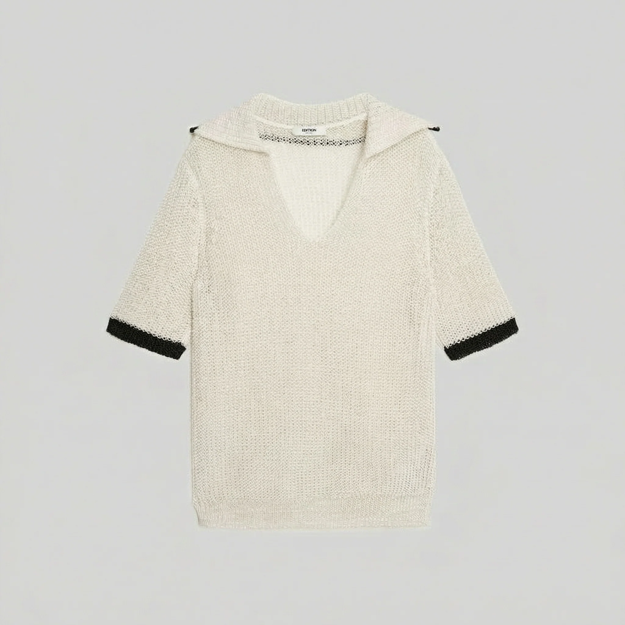 Mulberry Silk Contrast Trim Knit Polo - Image 6