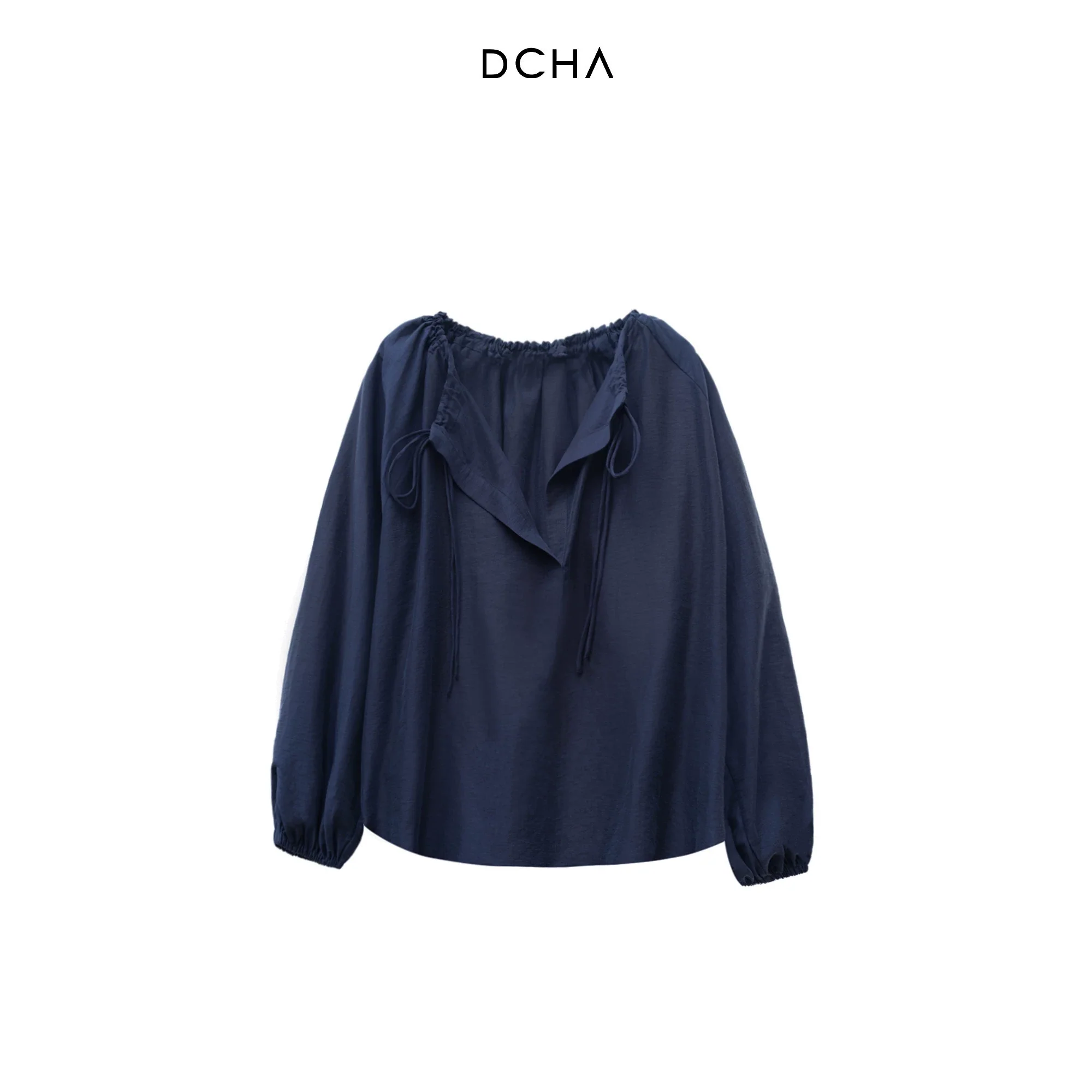 Mulberry Silk Drawstring Crew Blouse