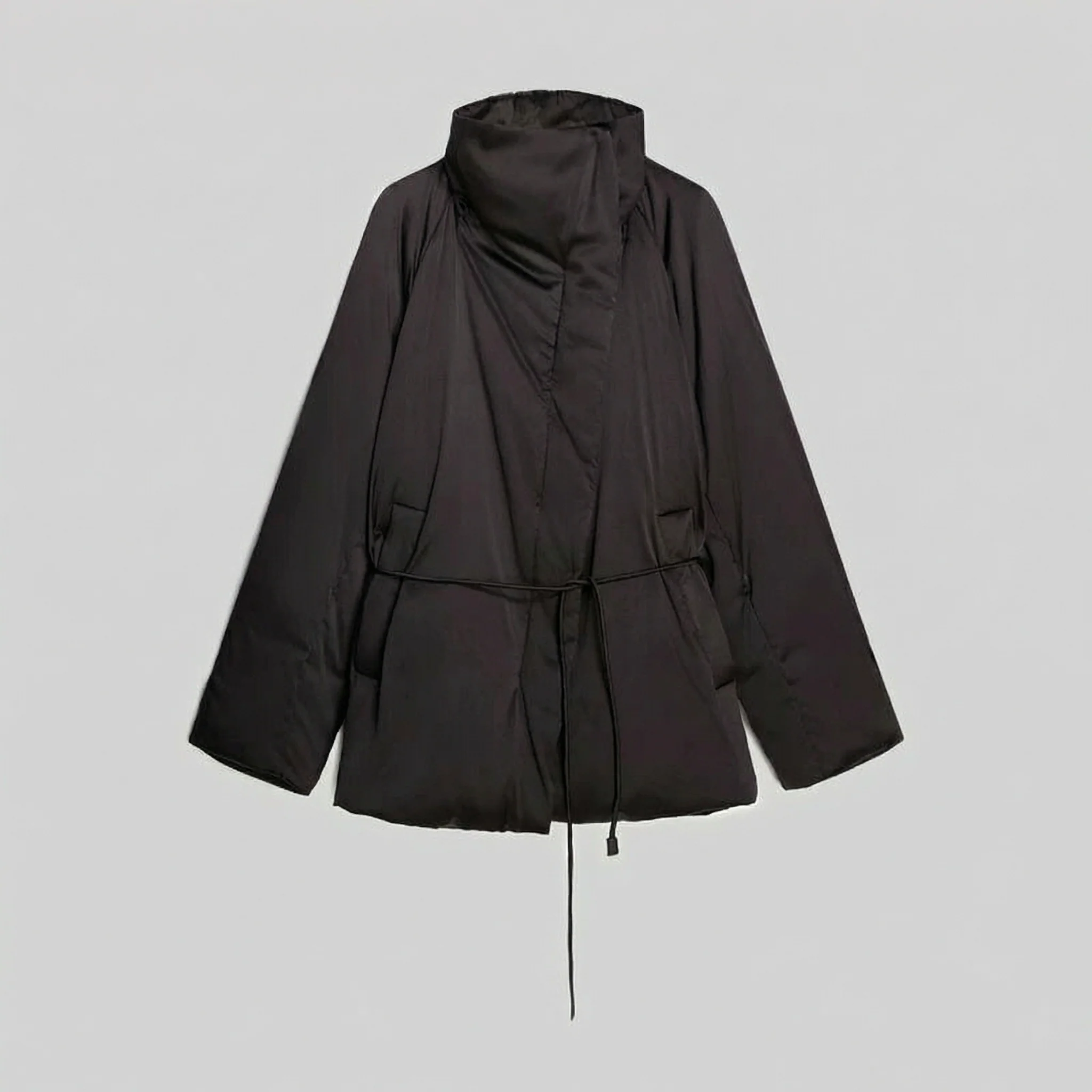 Mulberry Silk Drawstring Funnel Puffer - Image 5