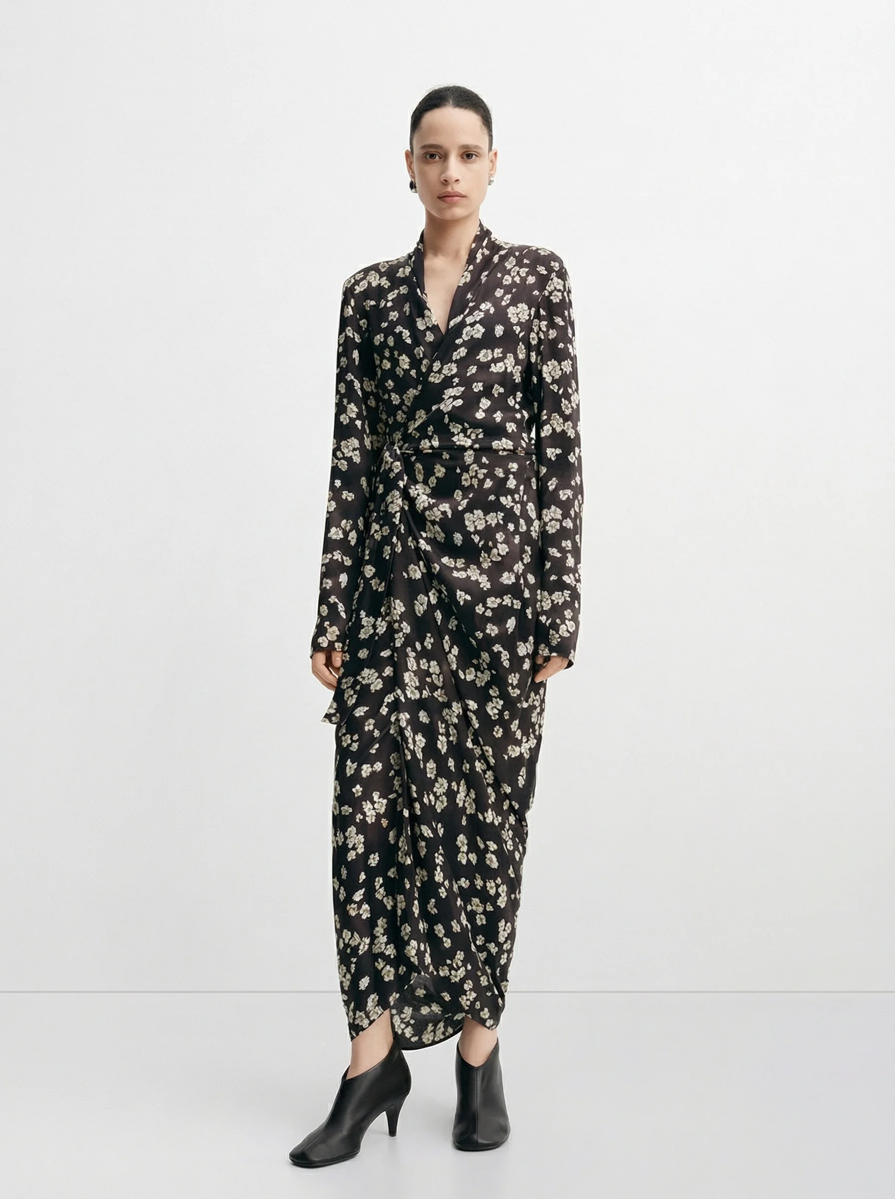 Mulberry Silk Floral Wrap Dress