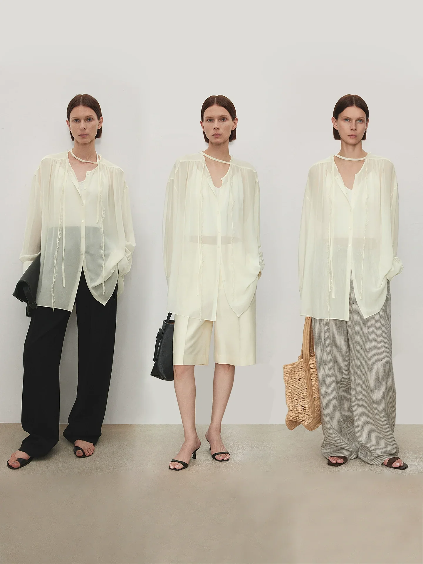 Mulberry Silk Georgette Lace-Tie Shirt - Image 4