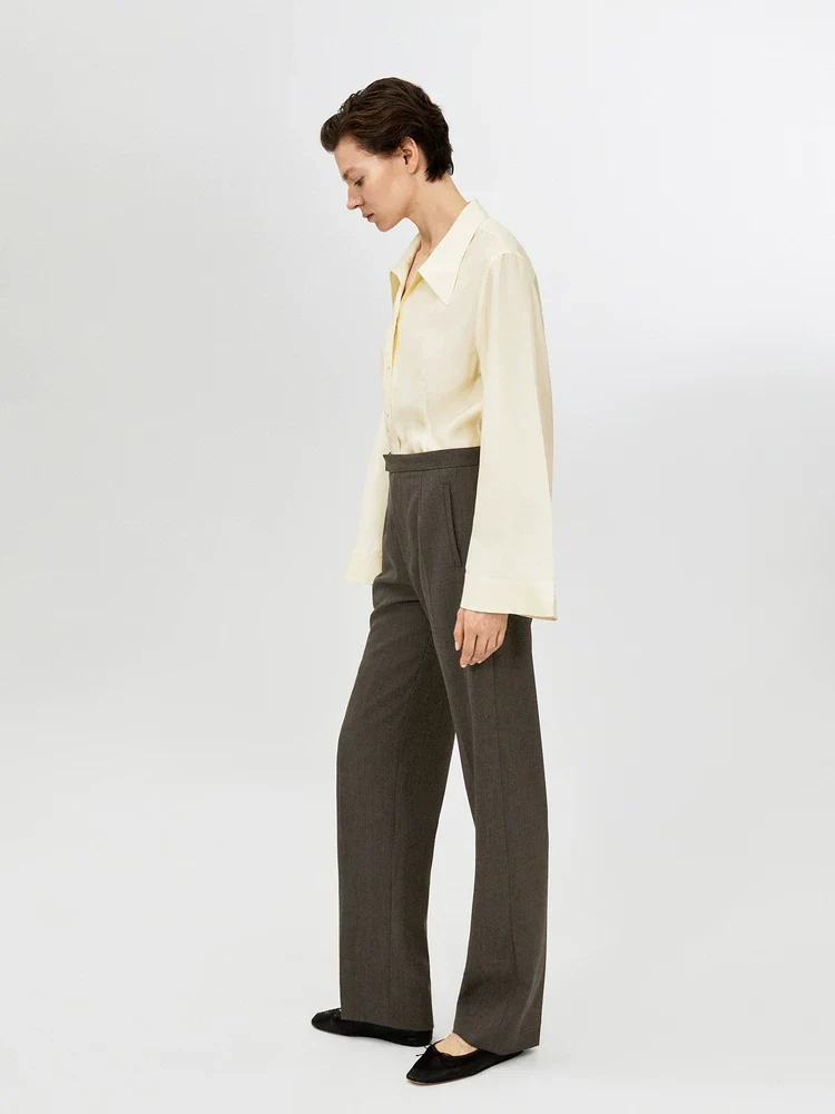 Mulberry Silk Open-Back Button Shirt