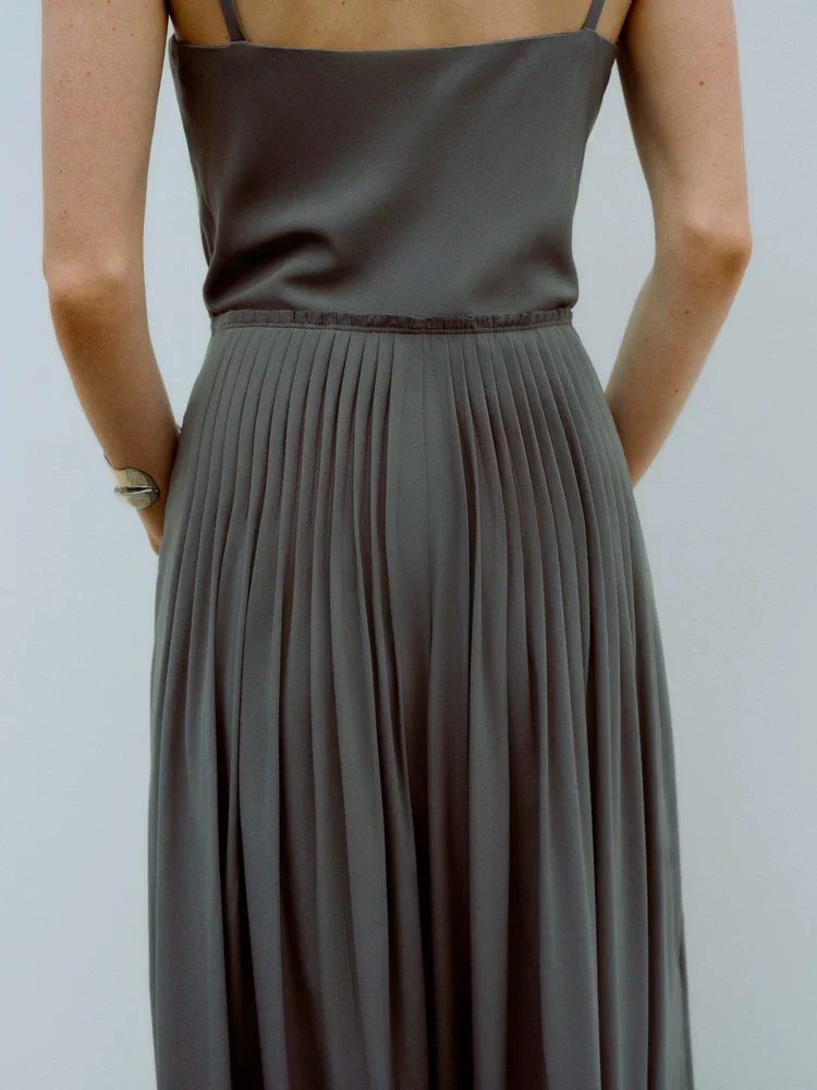 Mulberry Silk Pleated Camisole Jumpsuit - Image 5