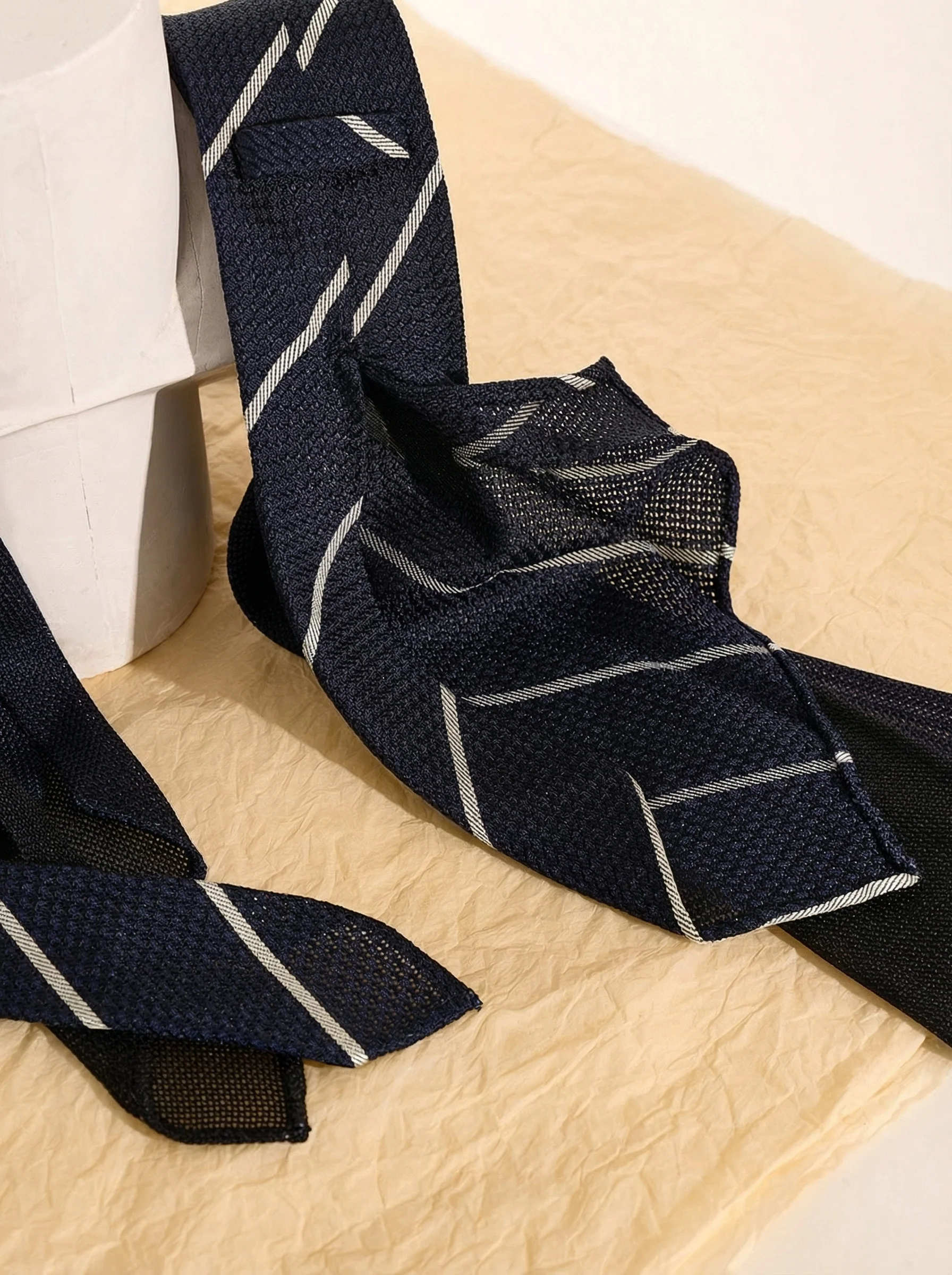 Mulberry Silk Sevenfold Openwork Striped Tie - Image 5