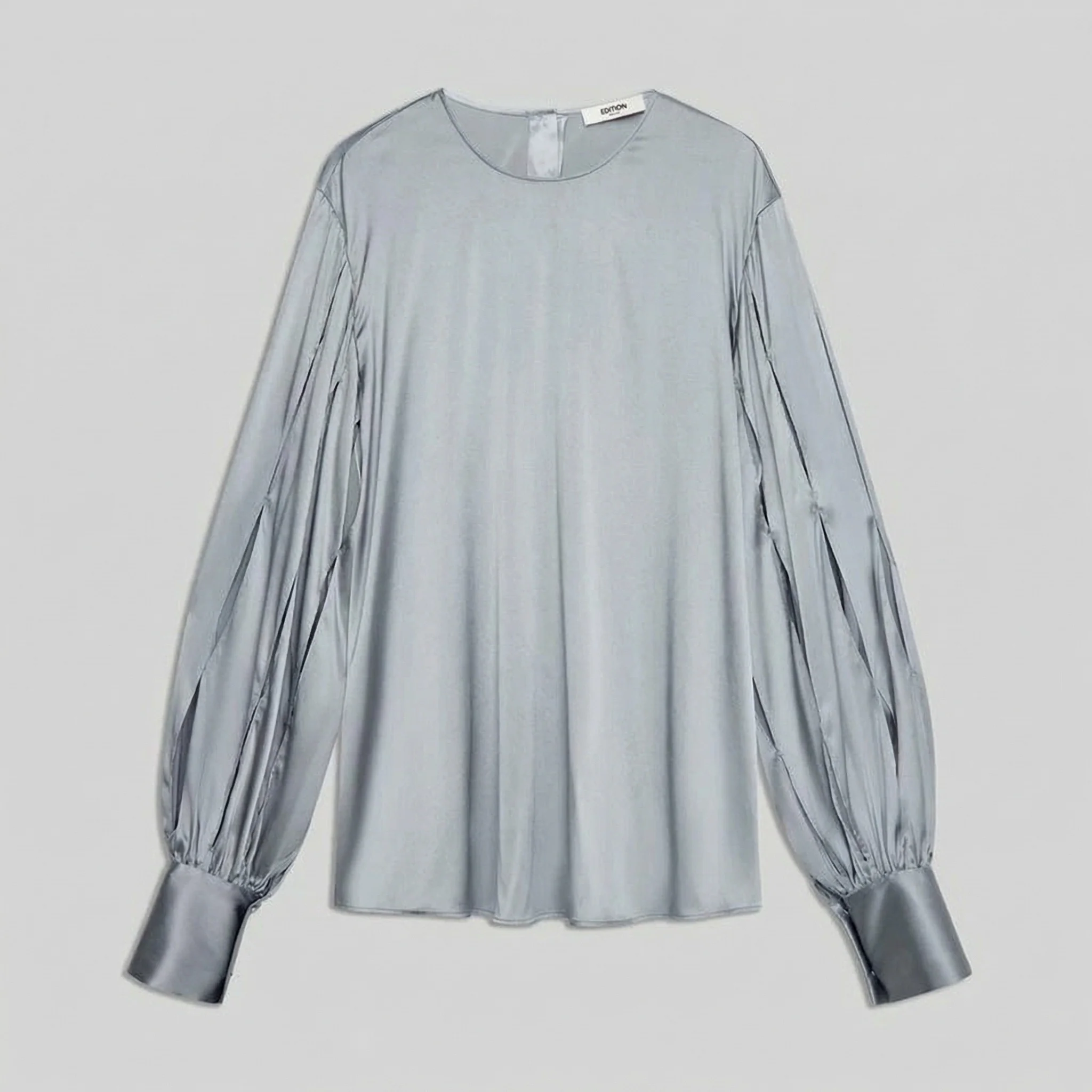 Mulberry Silk Slit-Sleeve Blouse - Image 6