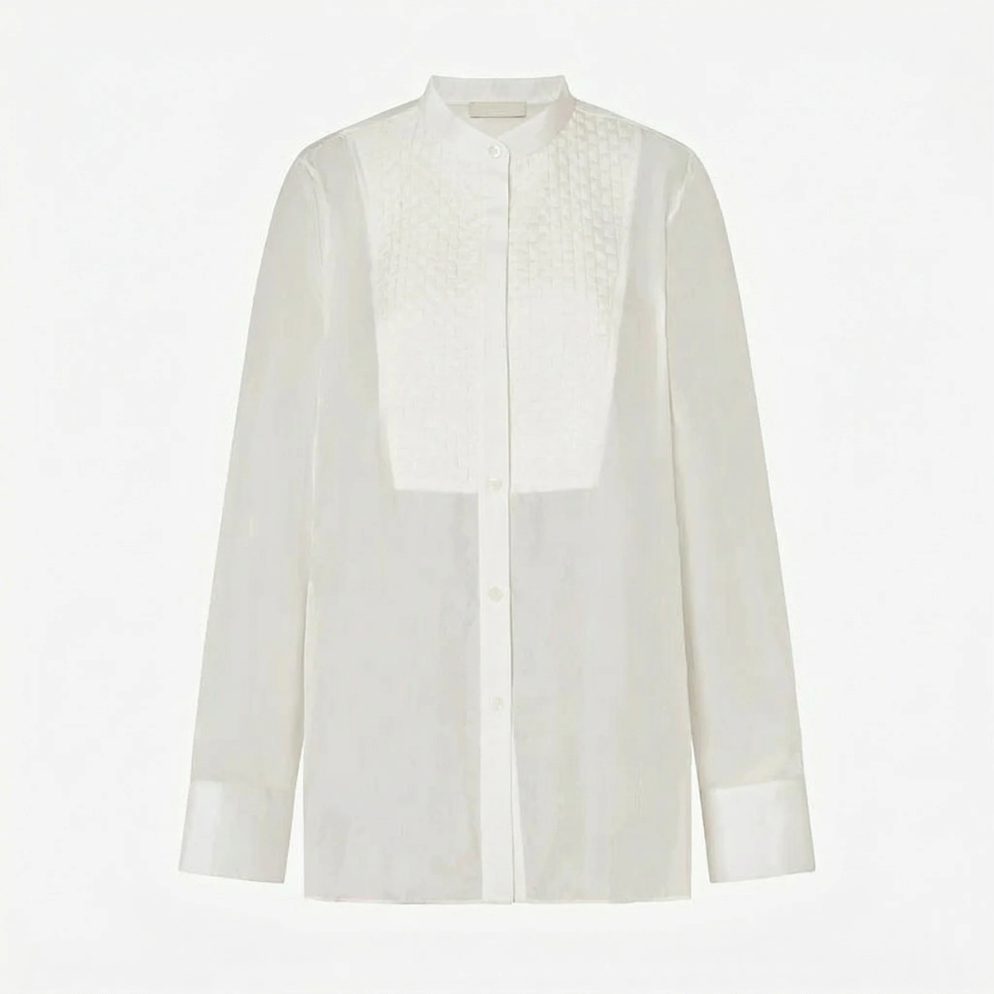 Mulberry Silk Textured Bib Blouse - Image 6