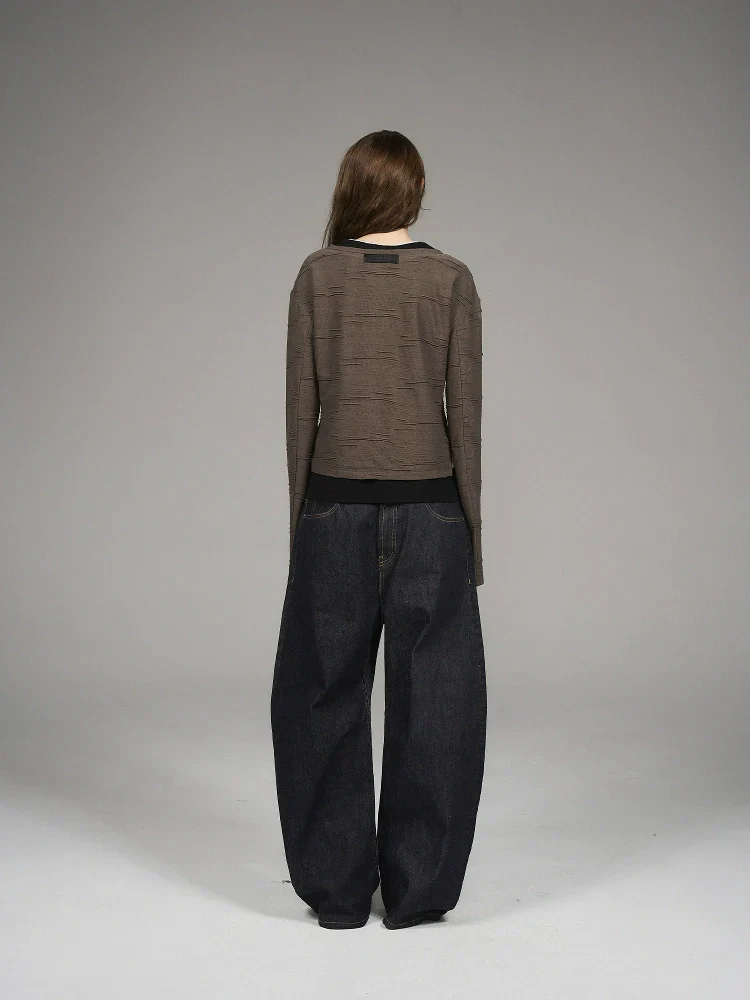 Multi-Layer Textured Long-Sleeve Top - Image 2