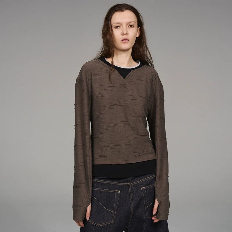 Multi-Layer Textured Long-Sleeve Top - Image 5