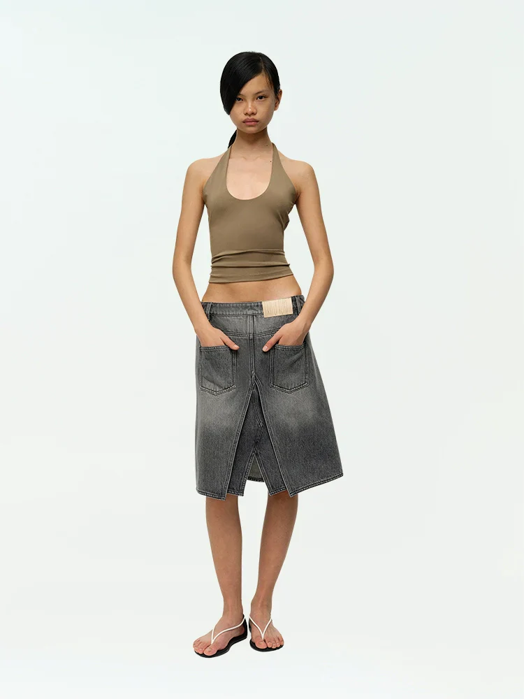Multi-Way A-Line Denim Skirt - Image 3