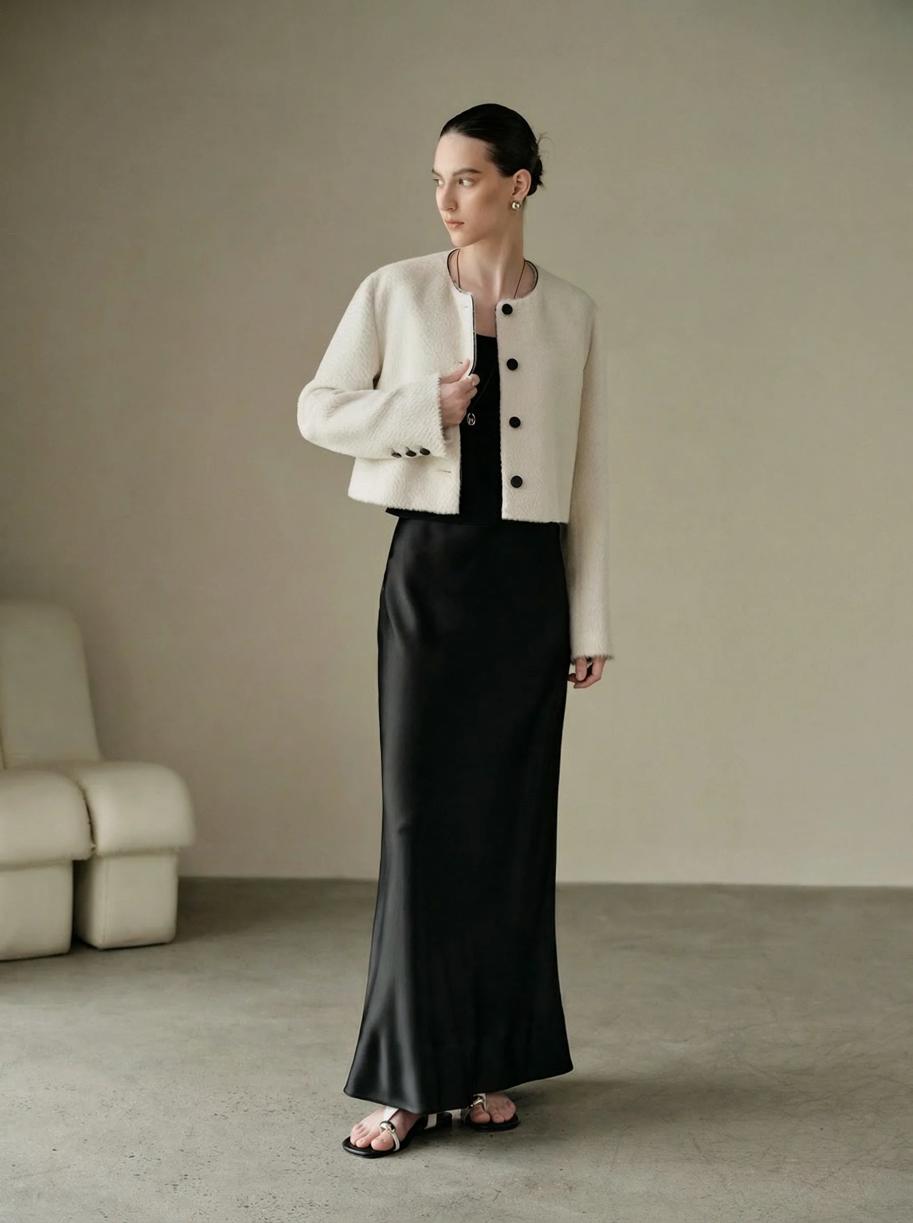 Naia Satin Fishtail Maxi Skirt - Image 3