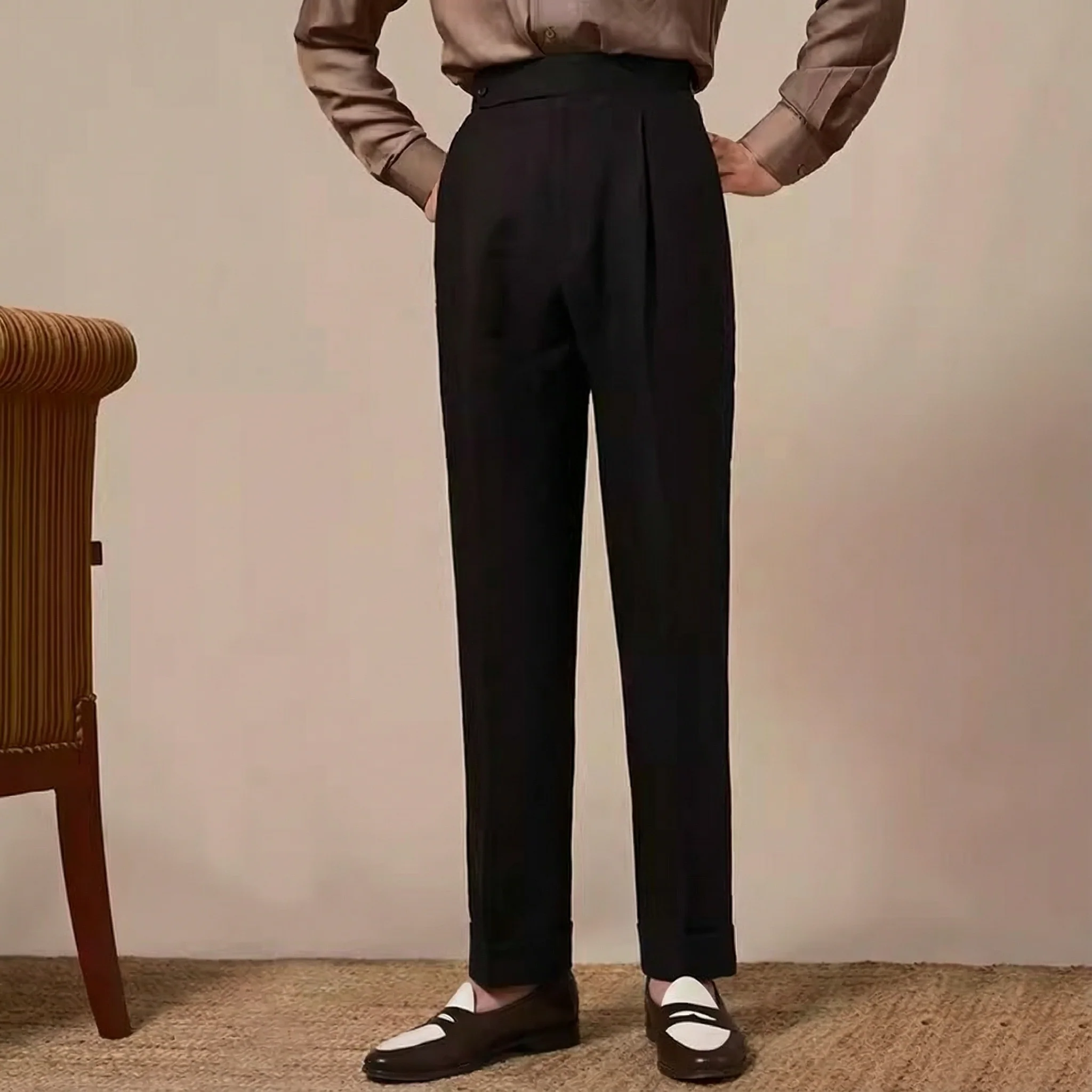 Naples Pleated Linen Trousers - Image 6