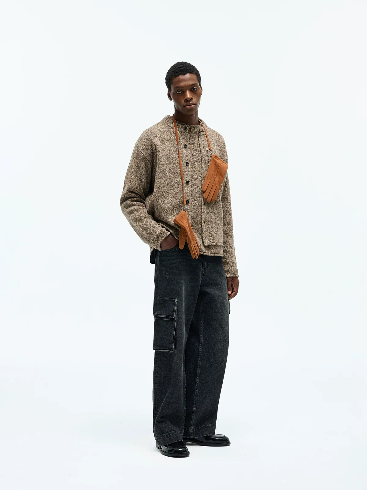 Narrow Crewneck Merino Blend Cardigan - Image 2