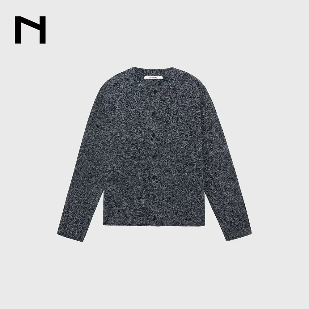 Narrow Crewneck Merino Blend Cardigan - Image 6