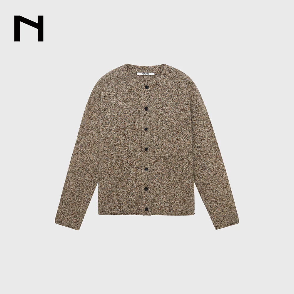 Narrow Crewneck Merino Blend Cardigan - Image 7